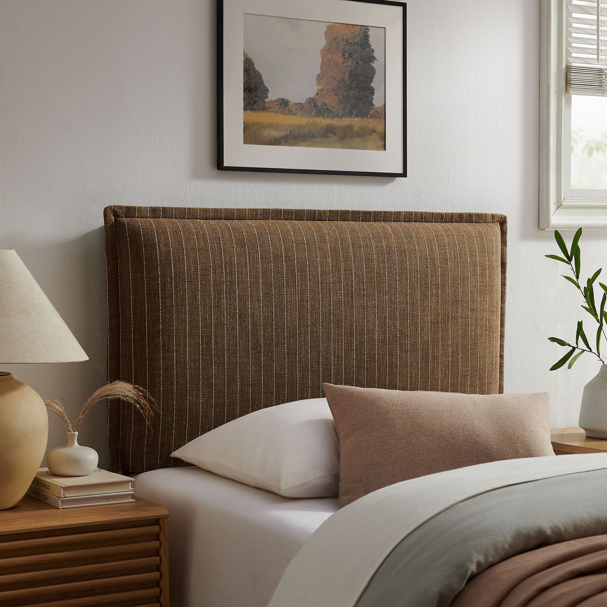 Camille Striped Linen Blend Twin Size Headboard
