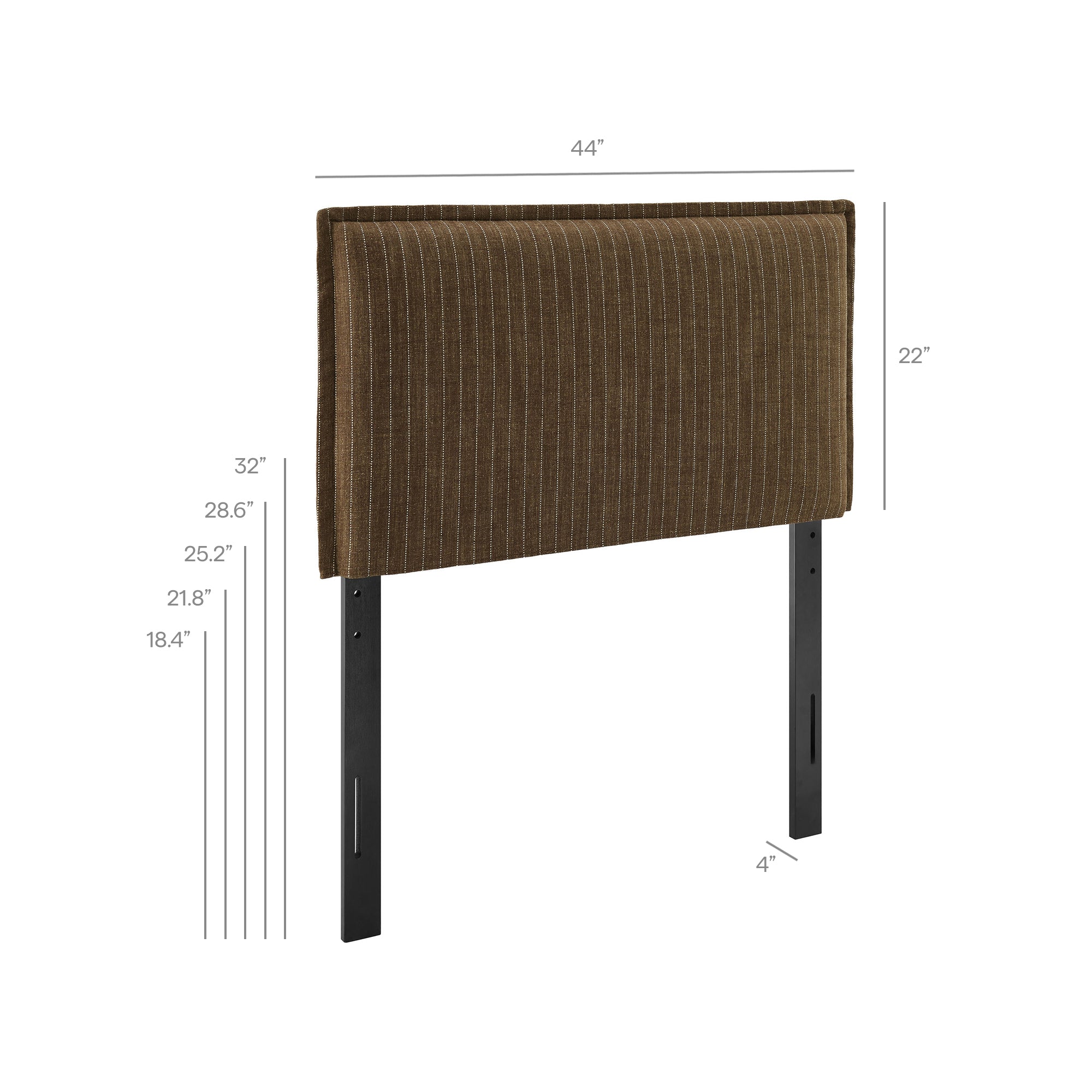 Camille Striped Linen Blend Twin Size Headboard - Spa Blue Stripe