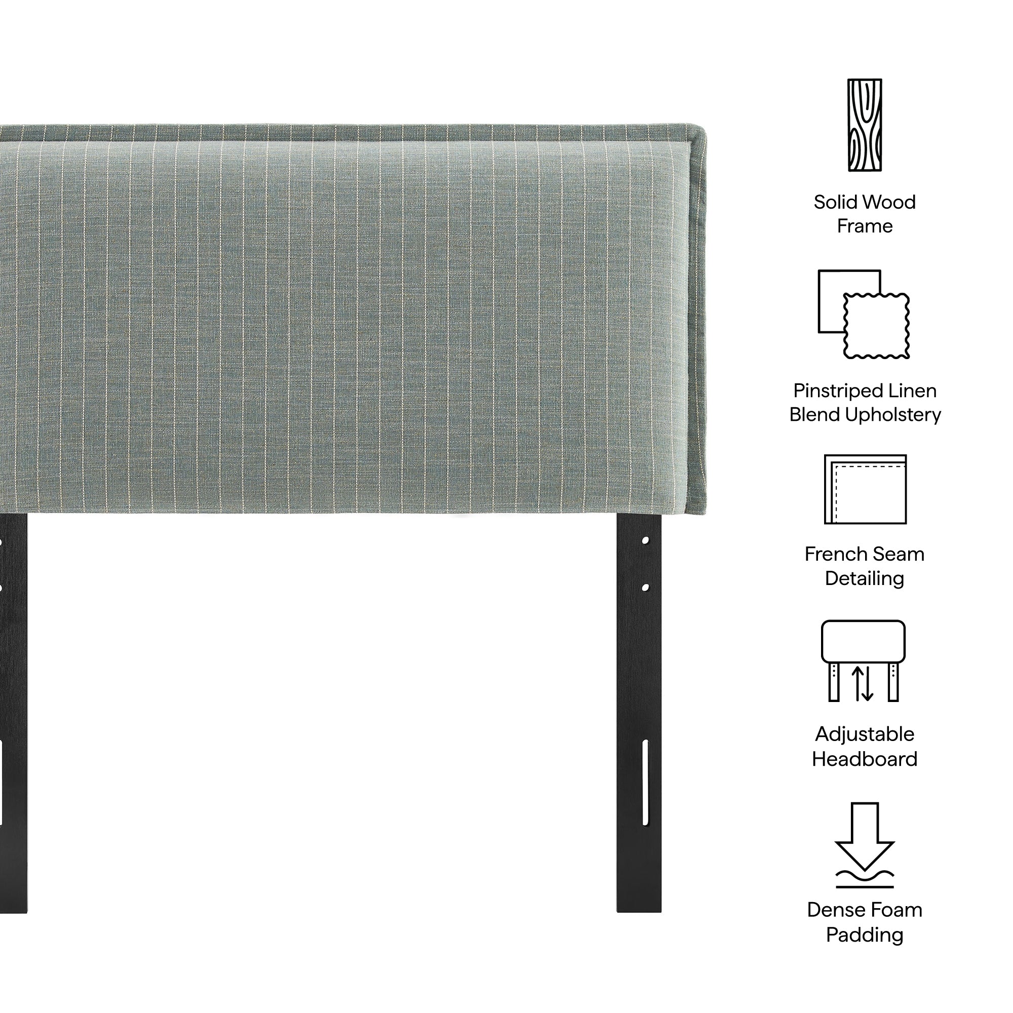 Camille Striped Linen Blend Twin Size Headboard