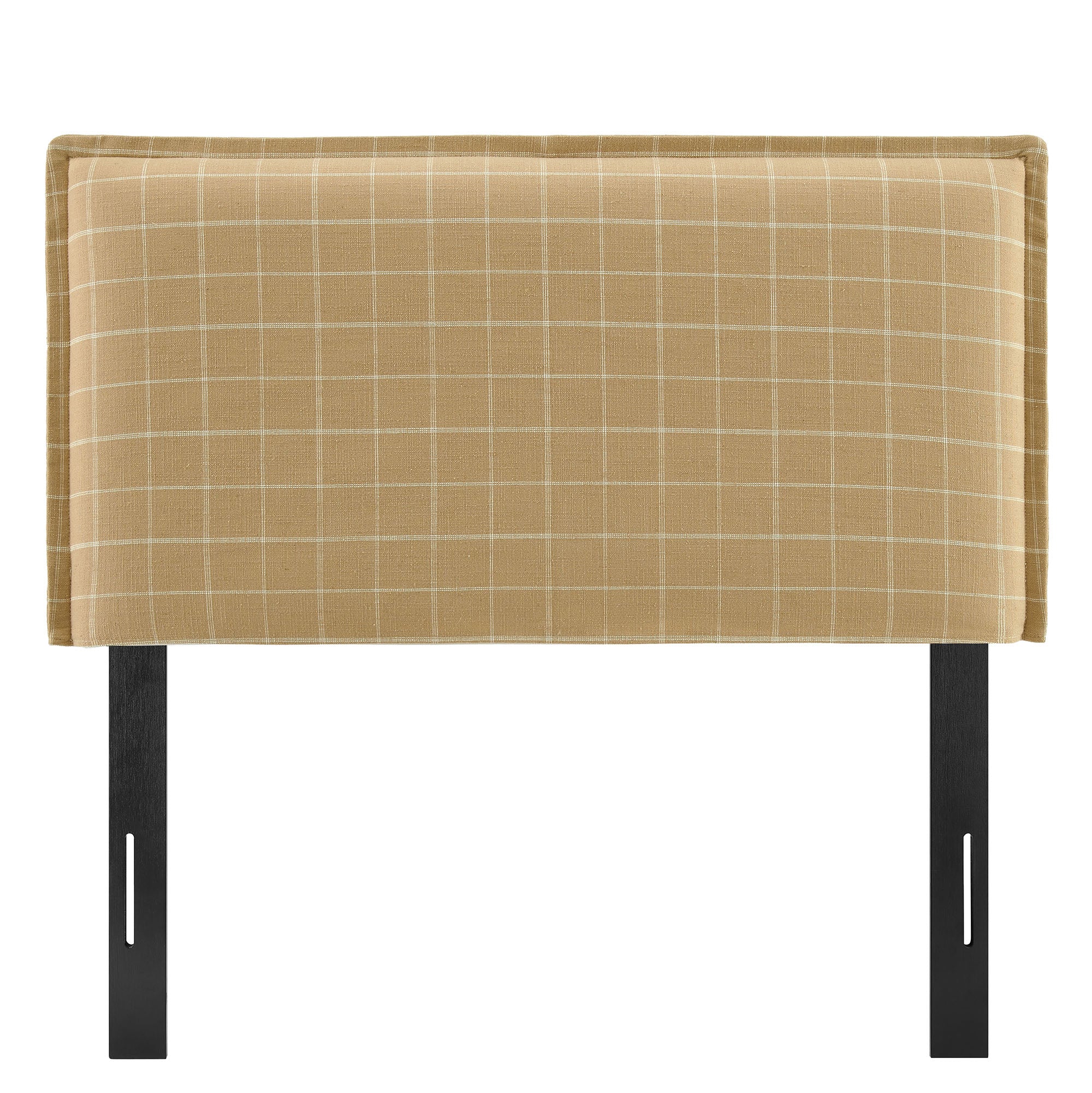 Camille Checkered Linen Blend Twin Size Headboard