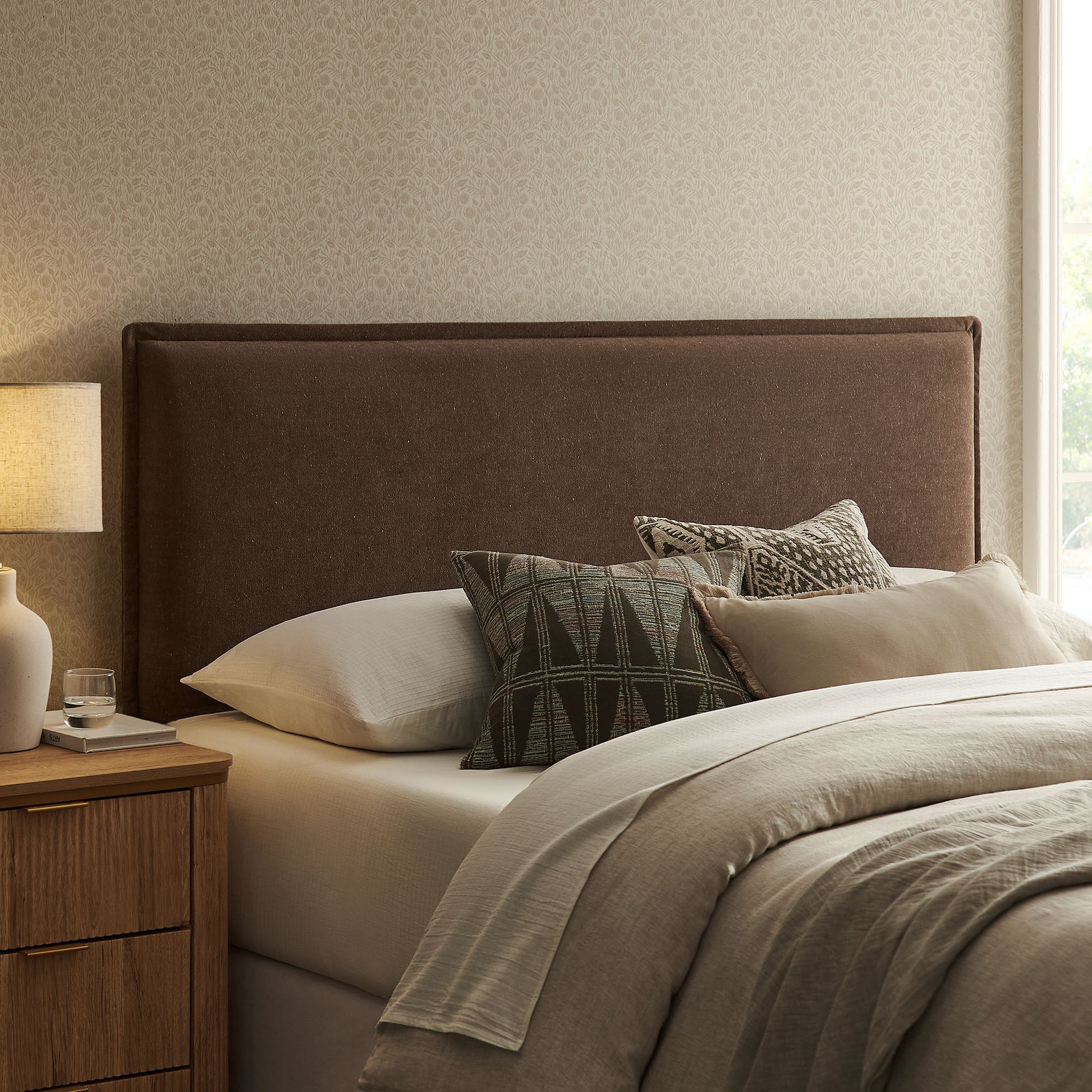 Camille Upholstered Linen Blend Full Size Headboard