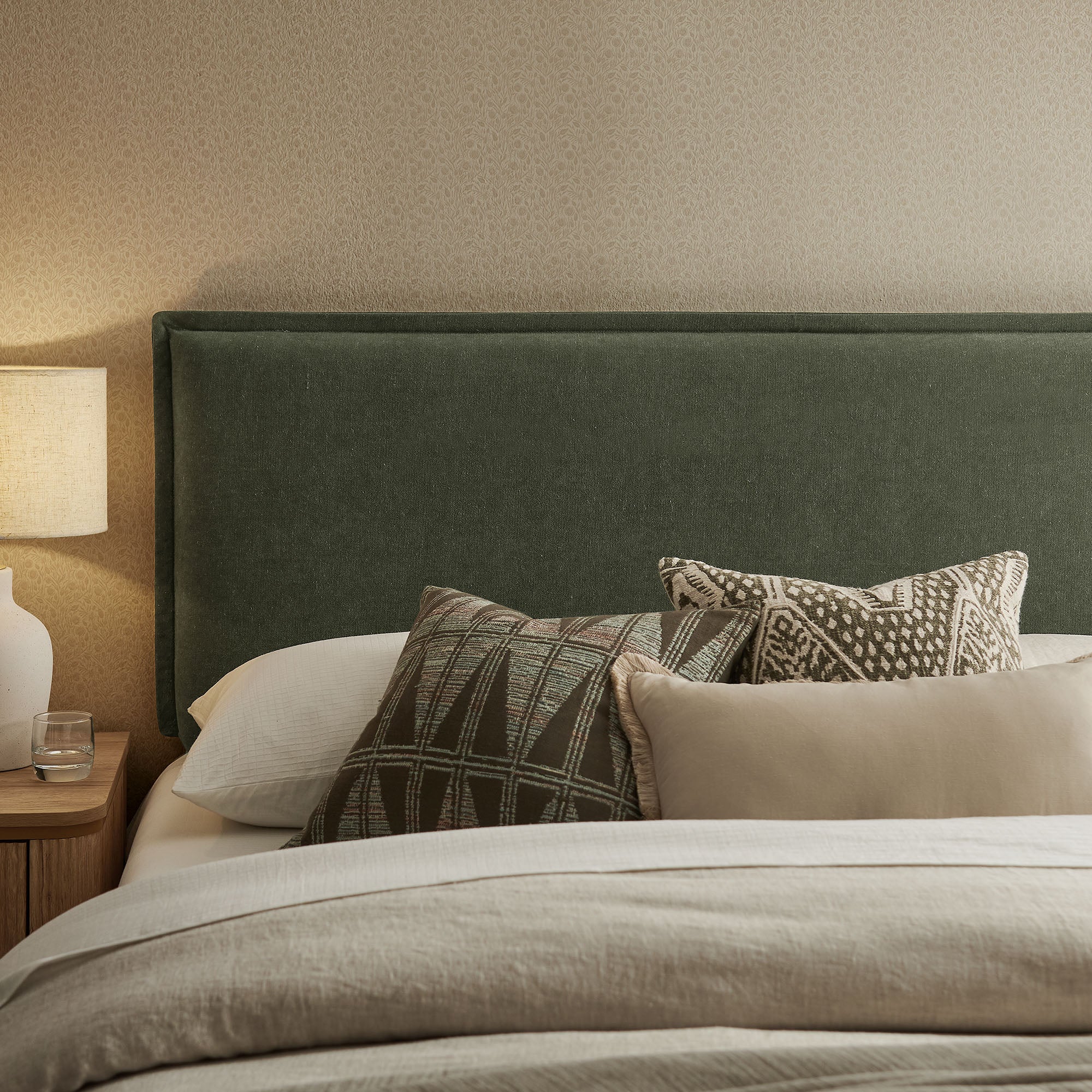 Camille Upholstered Linen Blend Full Size Headboard