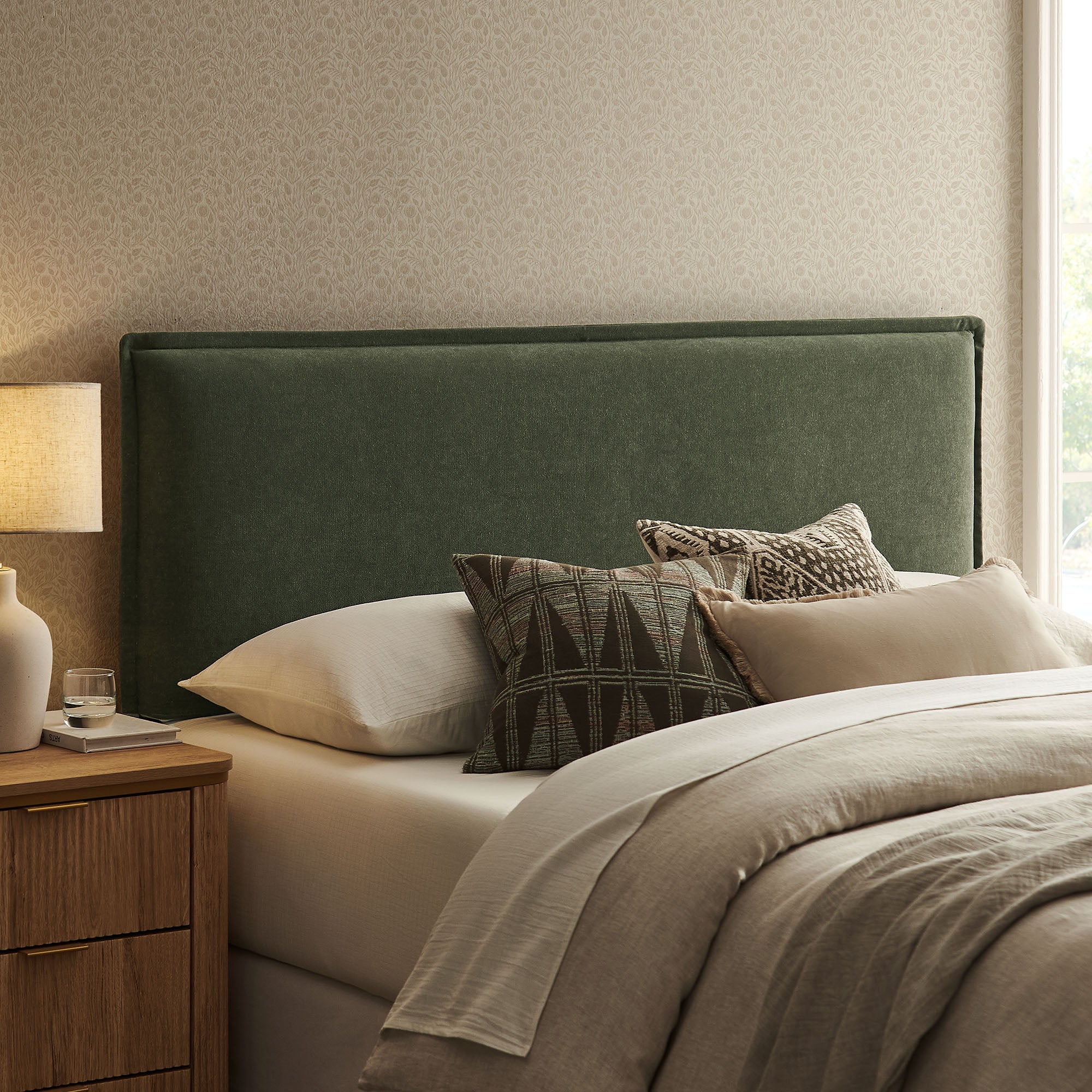 Camille Upholstered Linen Blend Full Size Headboard