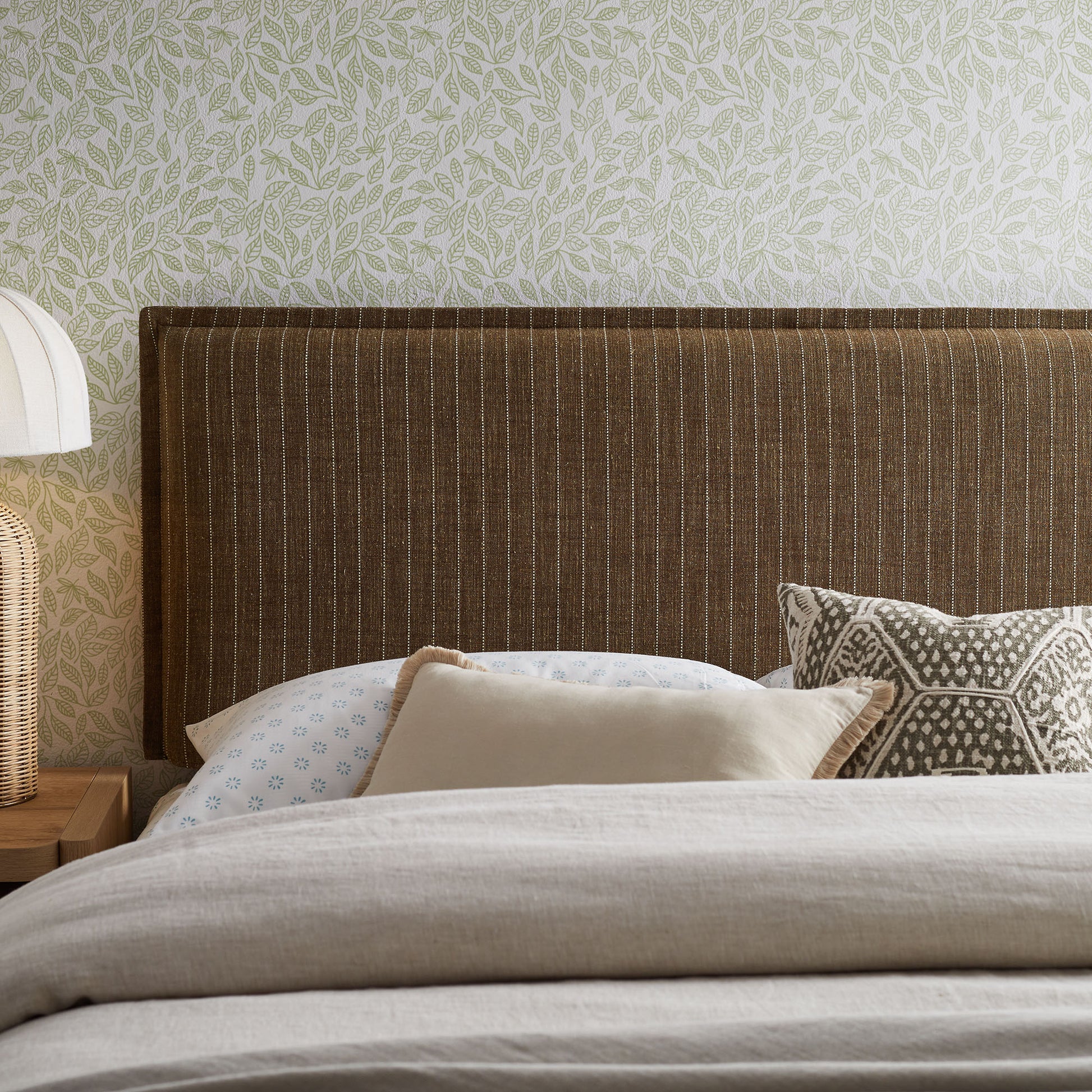 Camille Striped Linen Blend Full Size Headboard