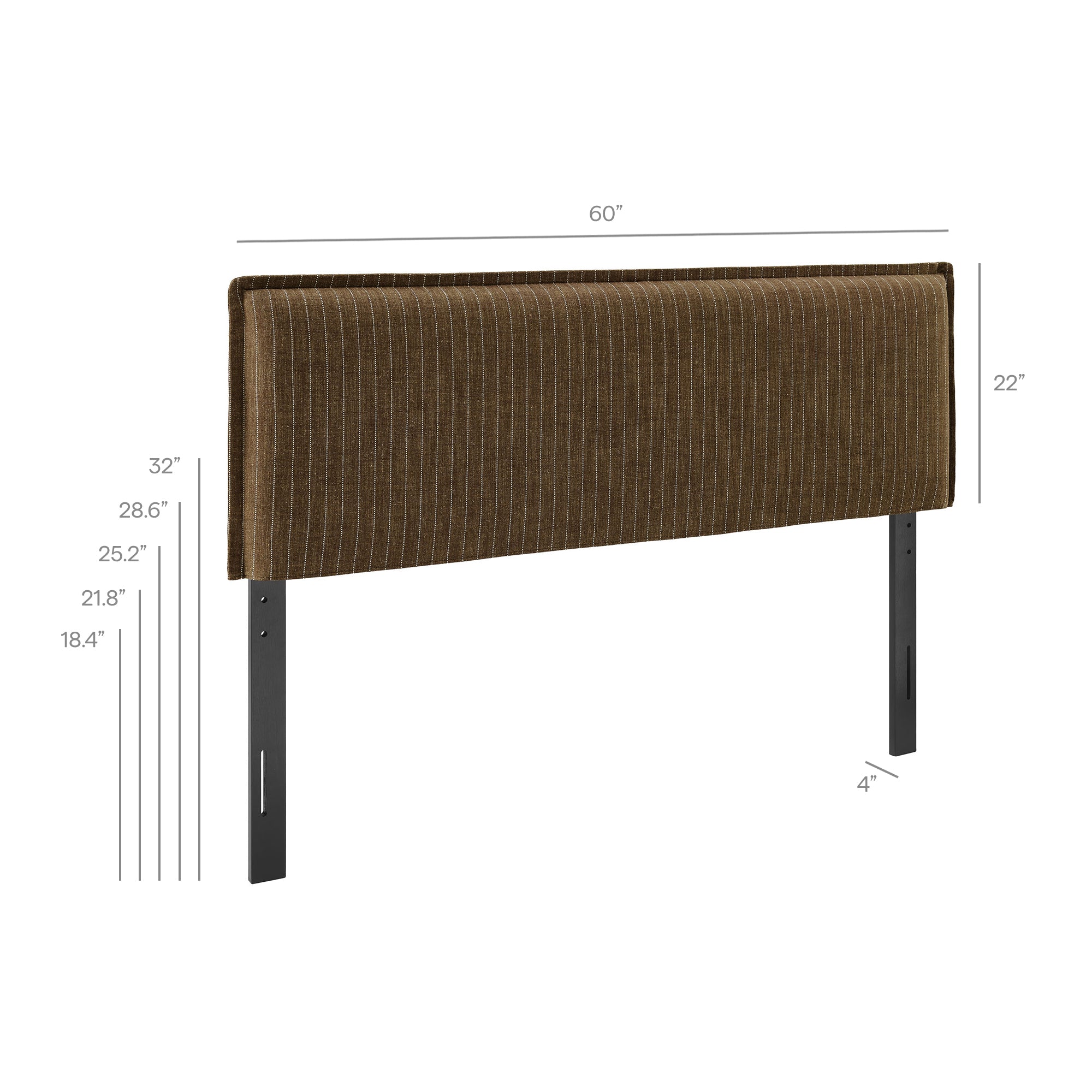 Camille Striped Linen Blend Full Size Headboard - Spa Blue Stripe