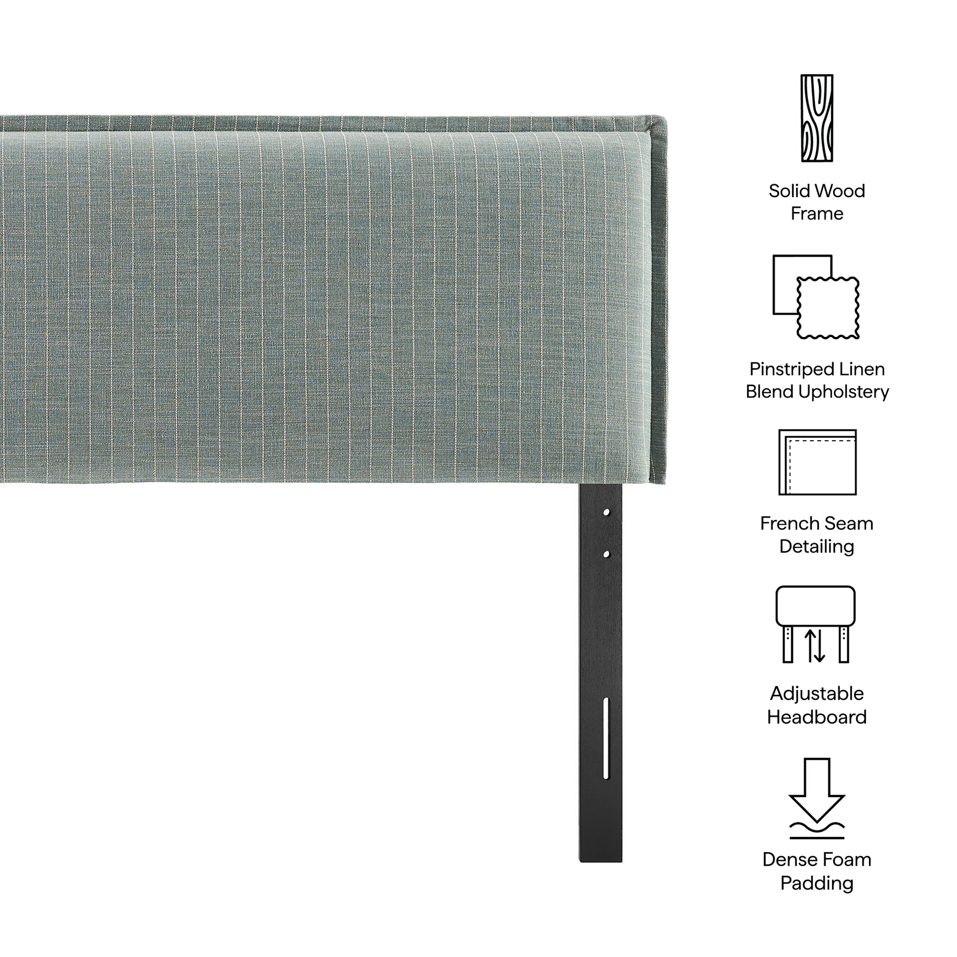Camille Striped Linen Blend Full Size Headboard