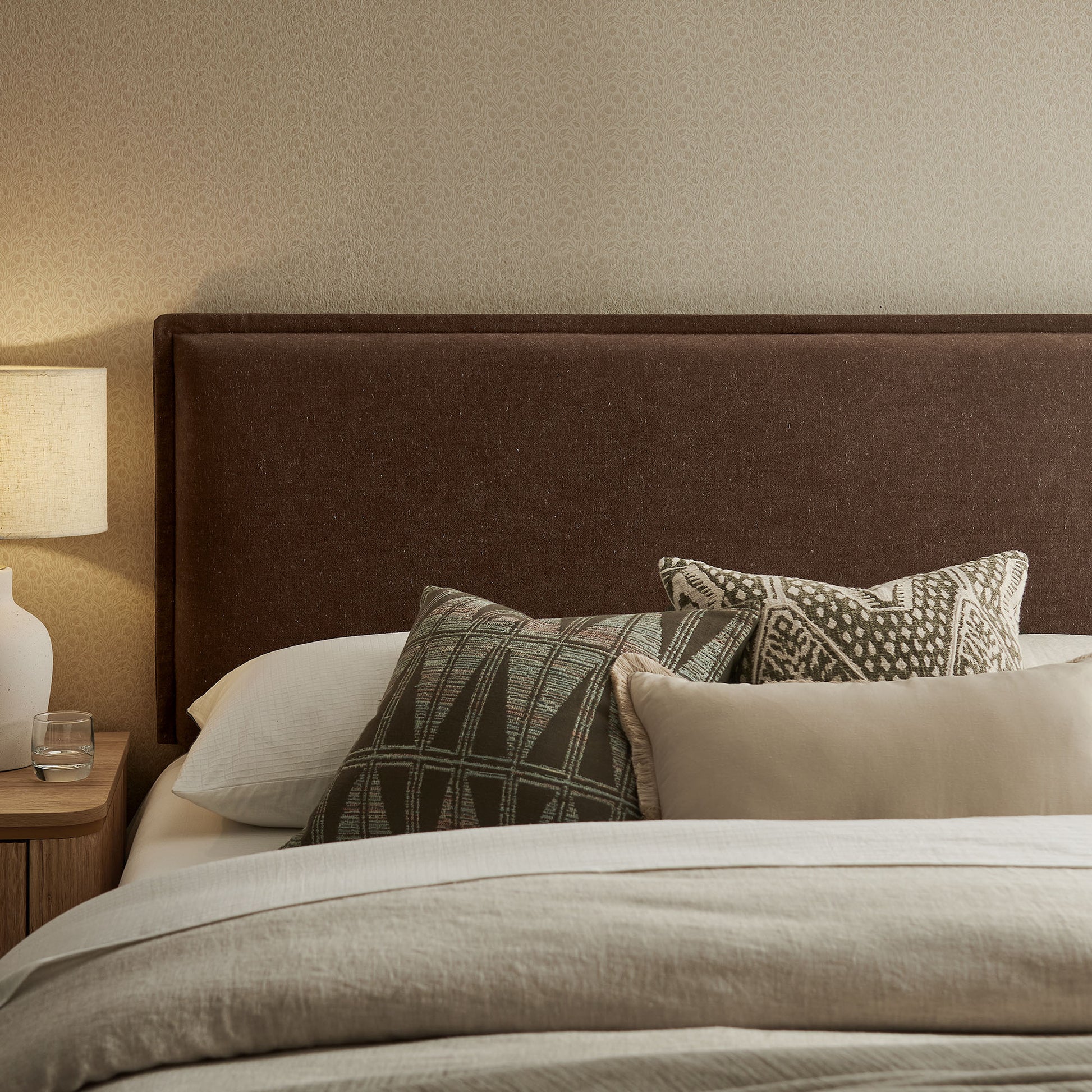 Camille Upholstered Linen Blend Headboard