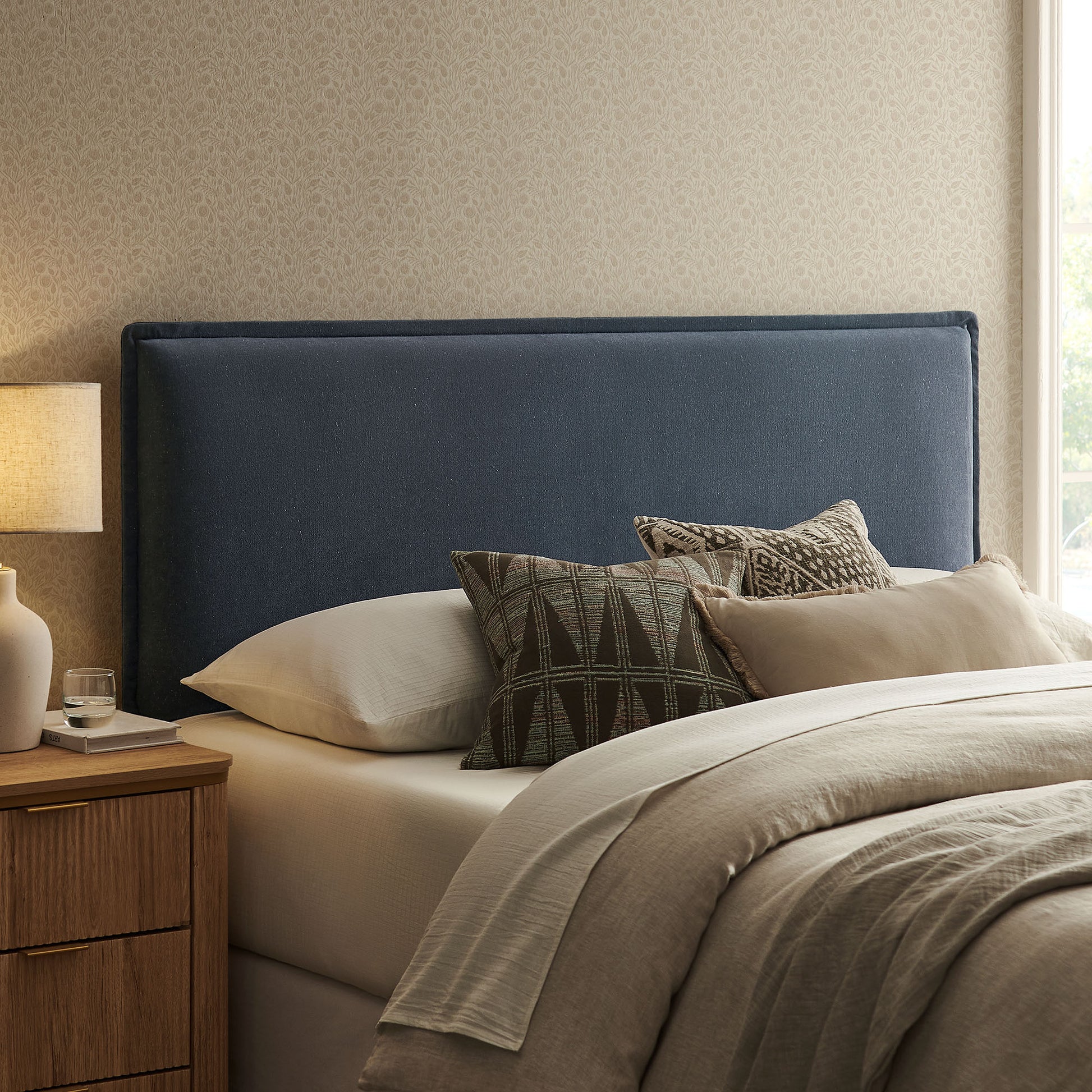 Camille Upholstered Linen Blend Headboard