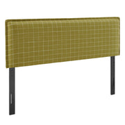 Camille Checkered Linen Blend Headboard - Artichoke Windowpane Check
