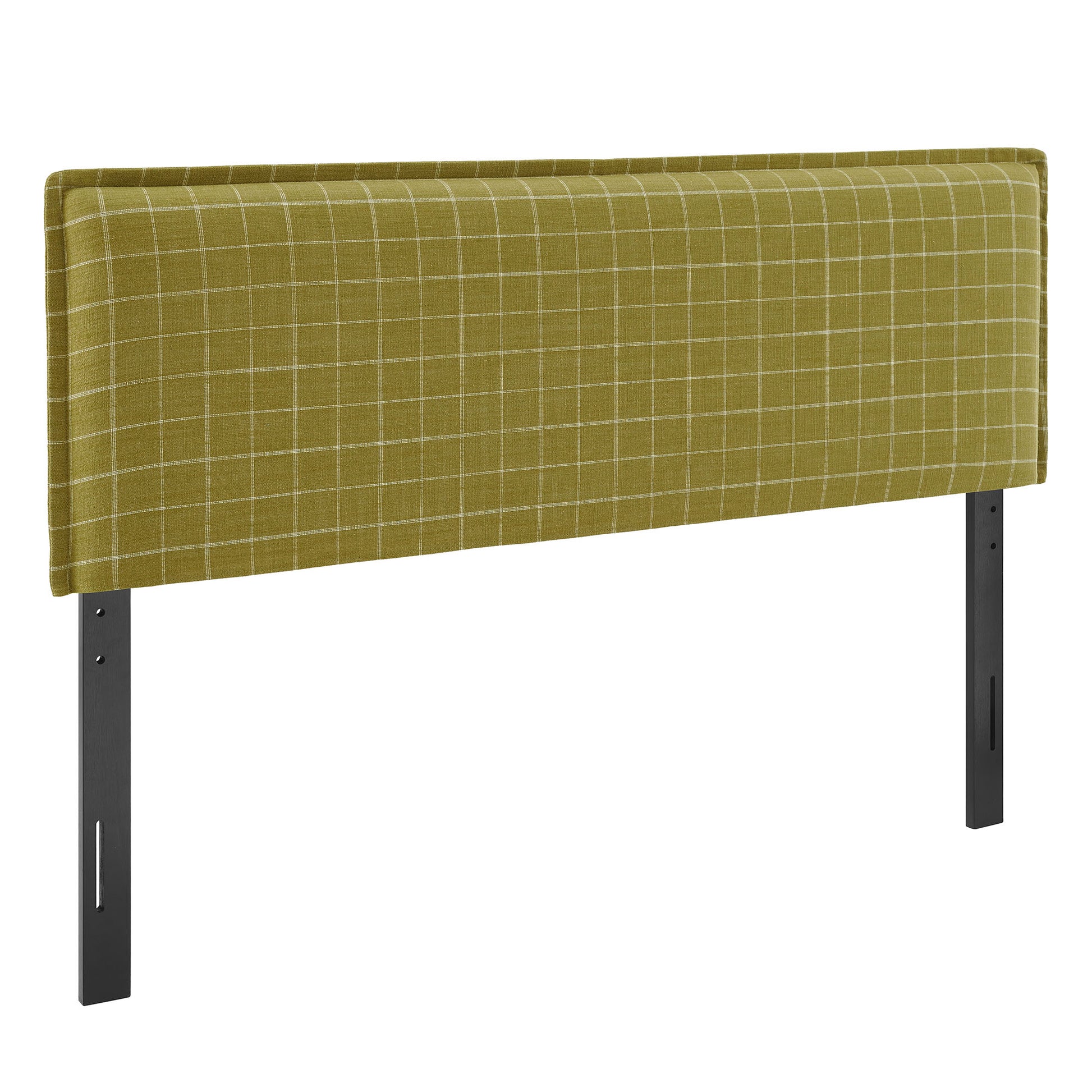 Camille Checkered Linen Blend Headboard - Artichoke Windowpane Check