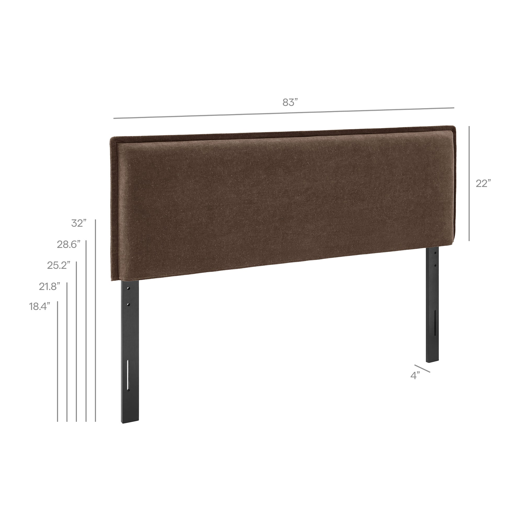 Camille Upholstered Linen Blend King Size Headboard