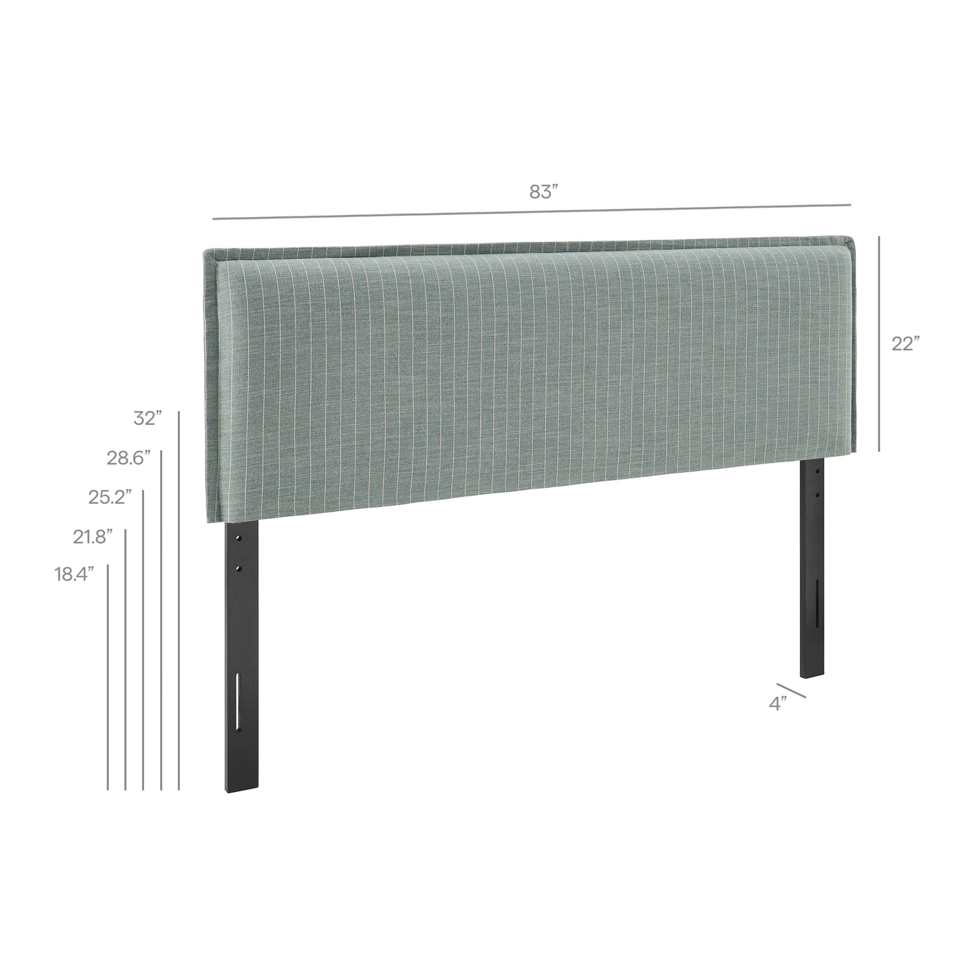 Camille Striped Linen Blend King Size Headboard