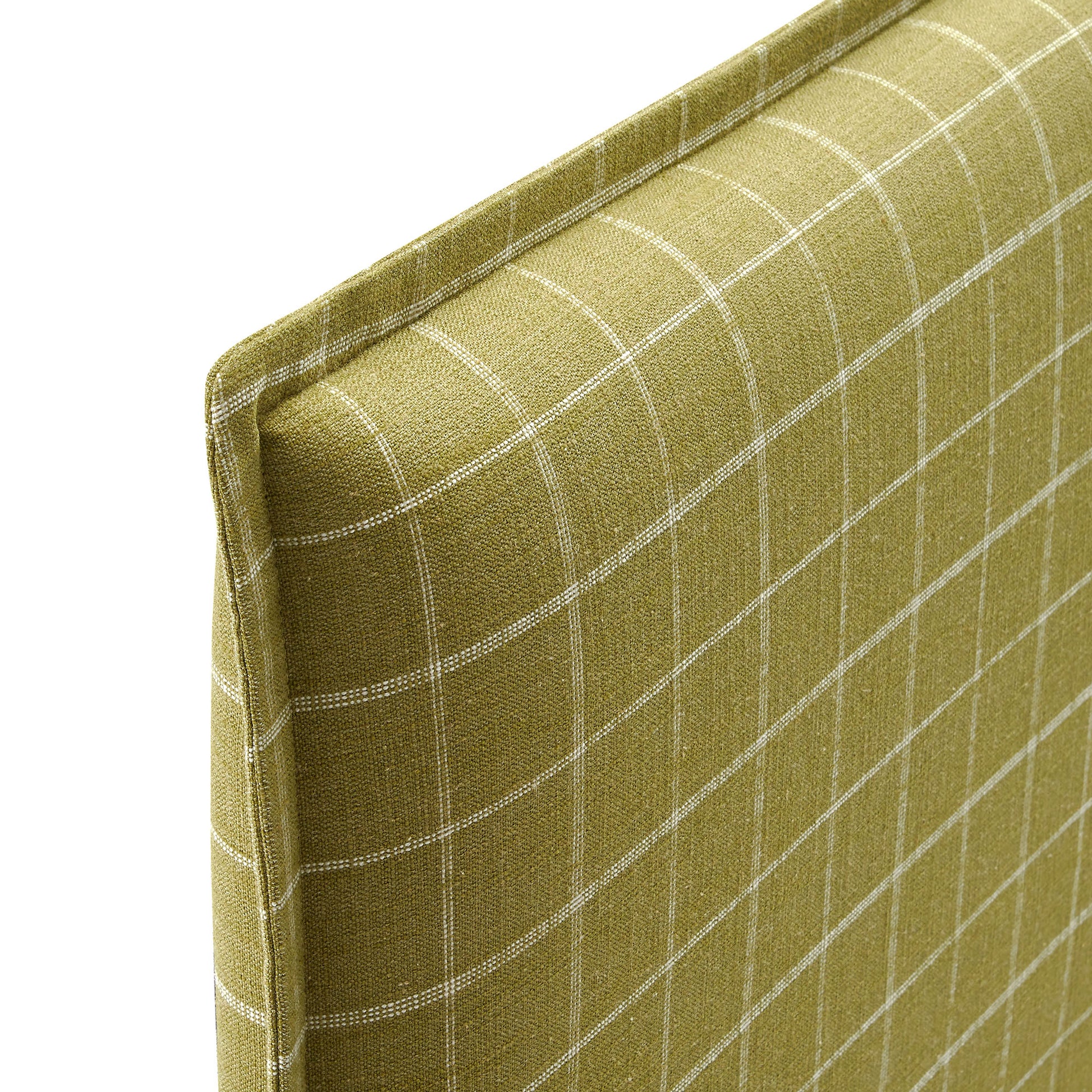 Camille Checkered Linen Blend King Size Headboard