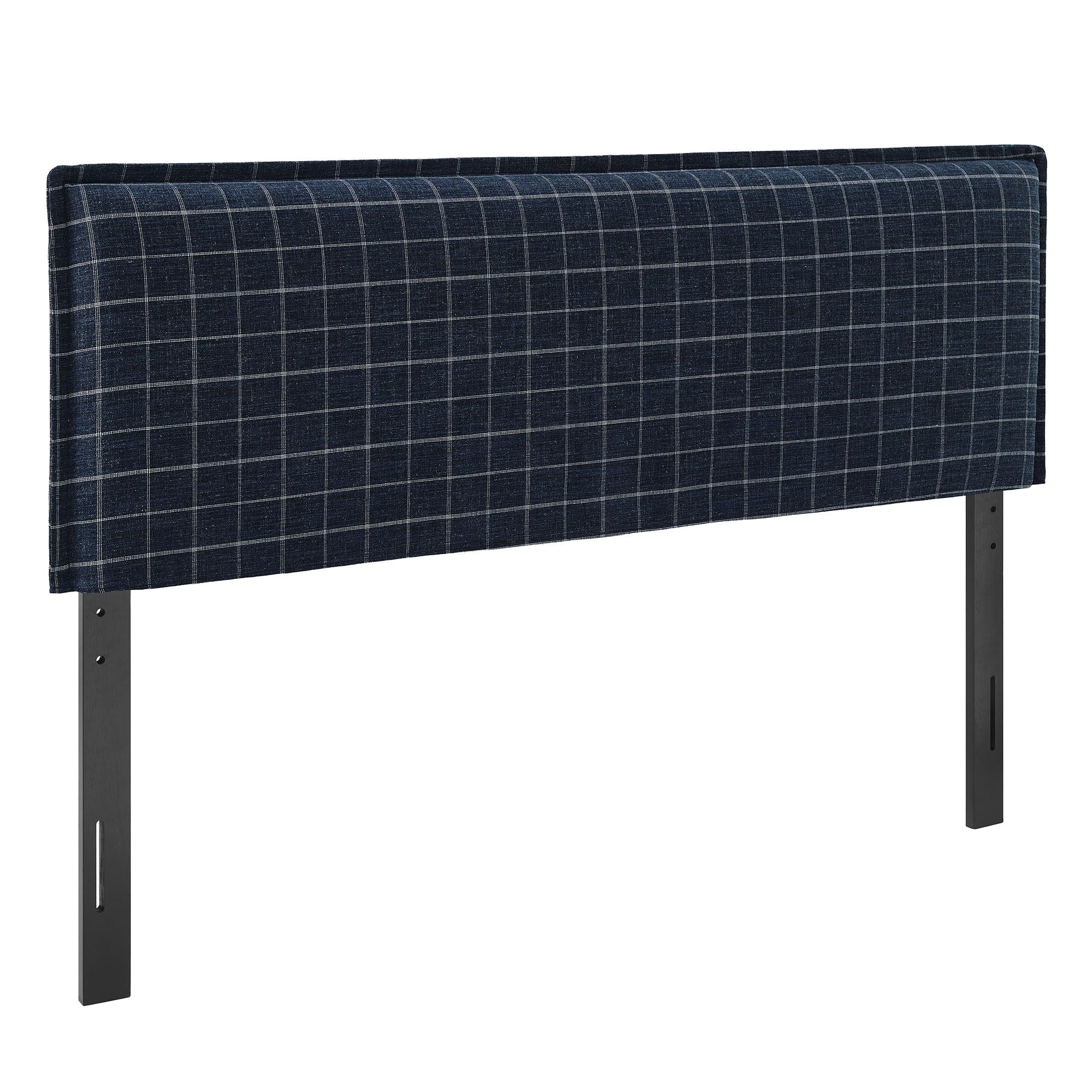 Camille Checkered Linen Blend King Size Headboard