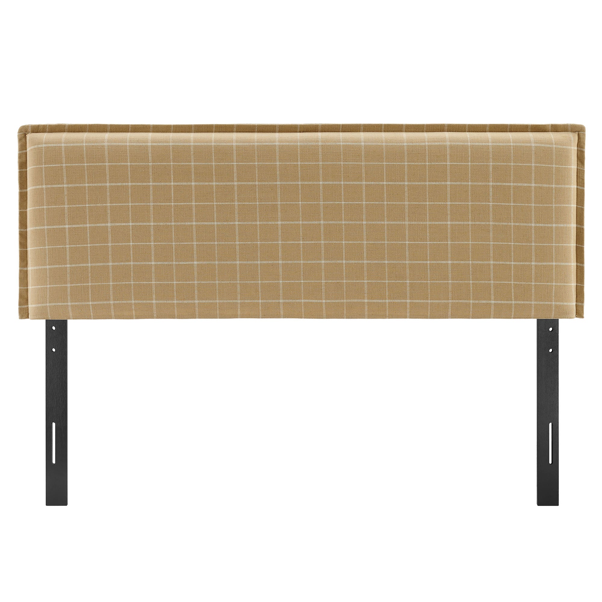 Camille Checkered Linen Blend King Size Headboard