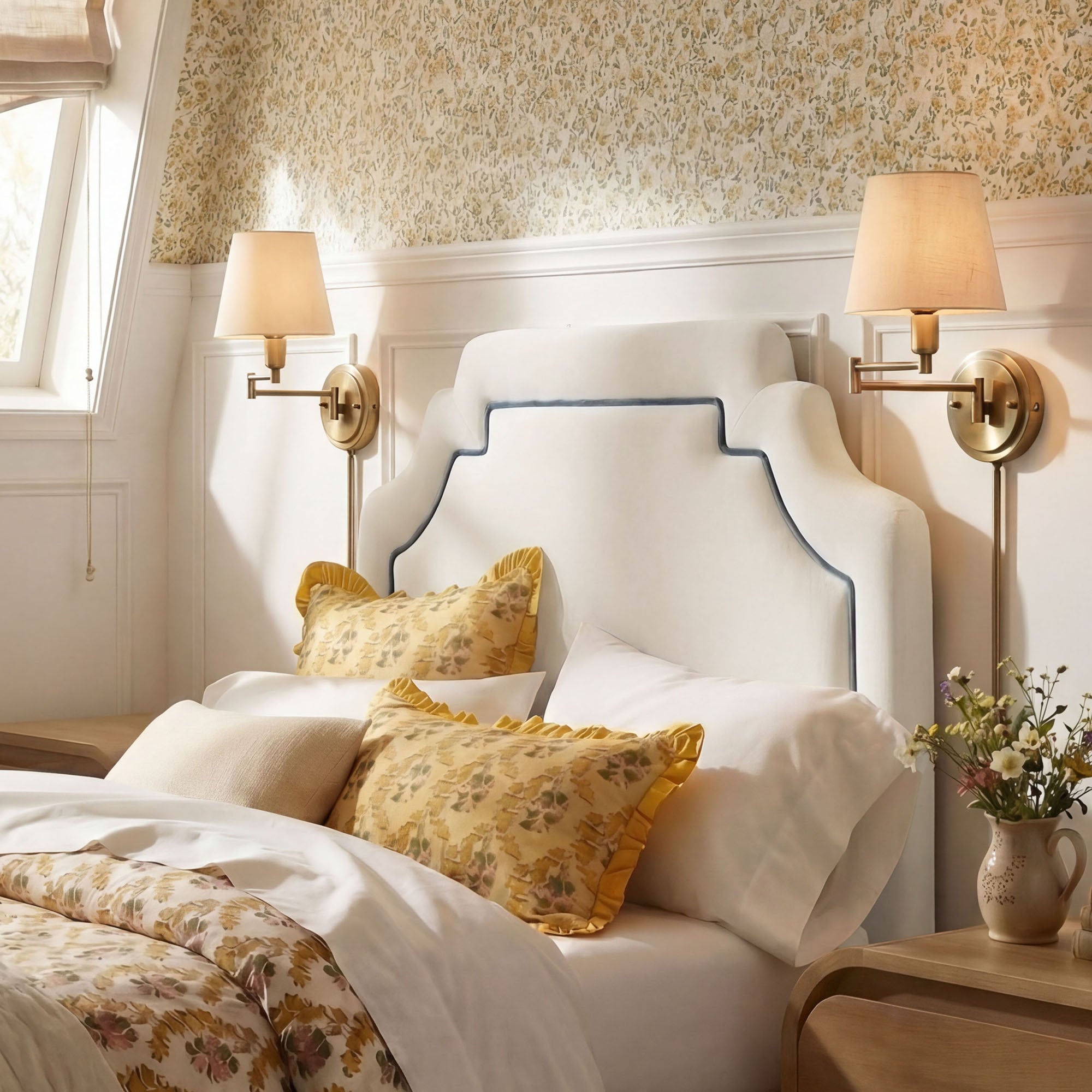 Magnolia Stain-Resistant Performance Velvet Twin Size Headboard
