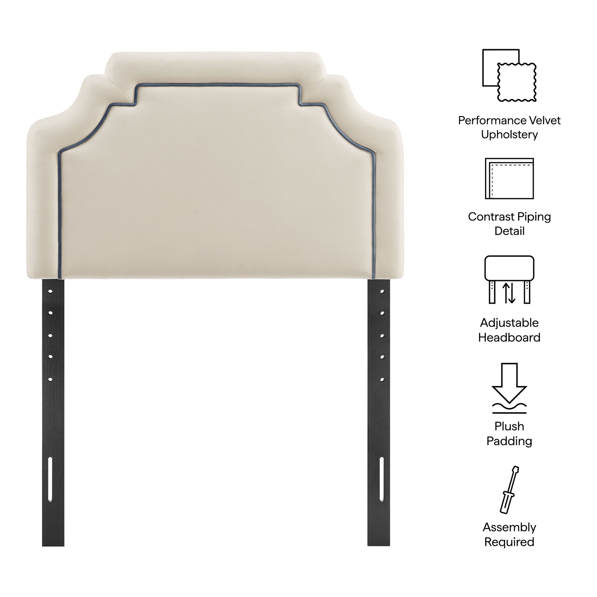 Magnolia Stain-Resistant Performance Velvet Twin Size Headboard