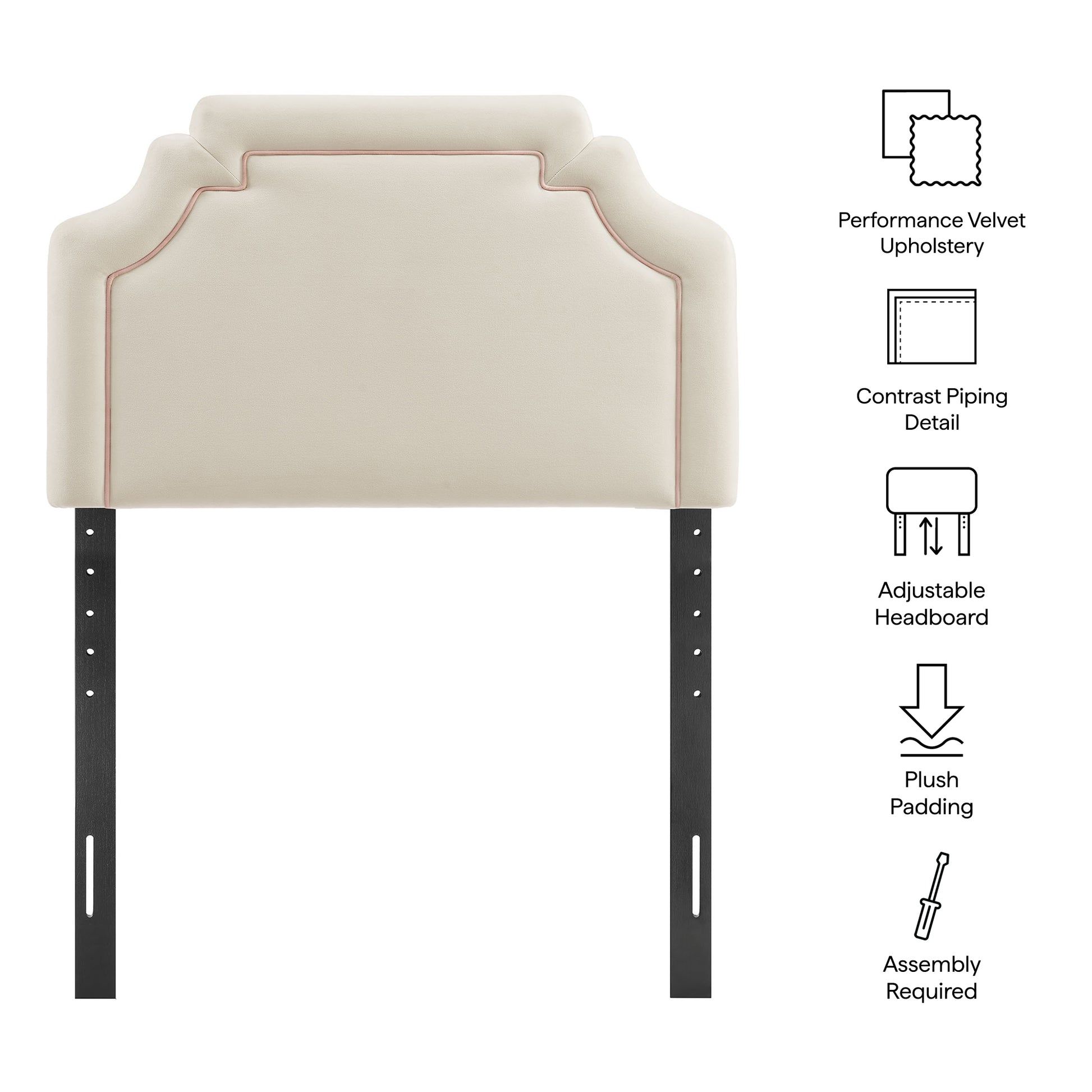 Magnolia Stain-Resistant Performance Velvet Twin Size Headboard