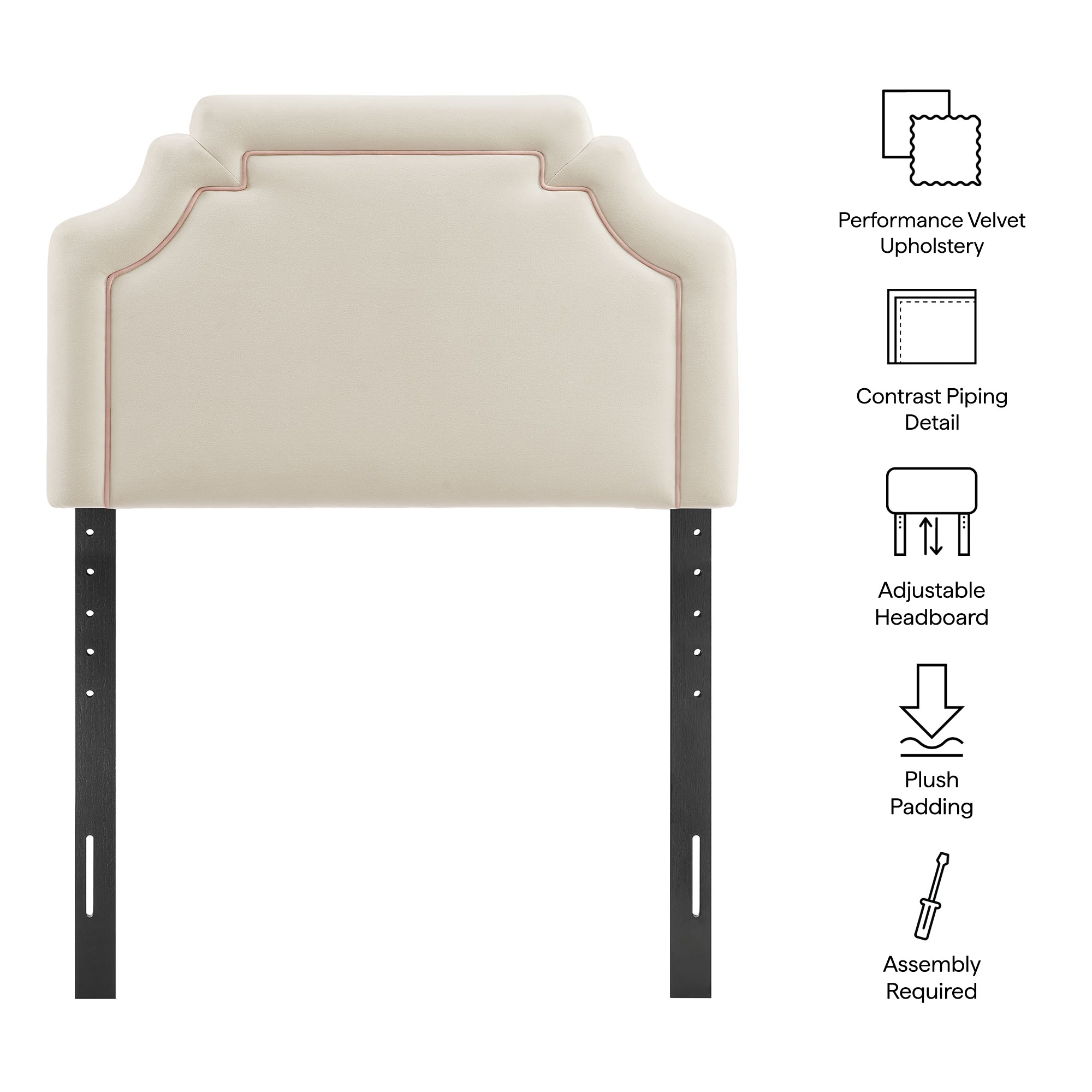 Magnolia Stain-Resistant Performance Velvet Twin Size Headboard