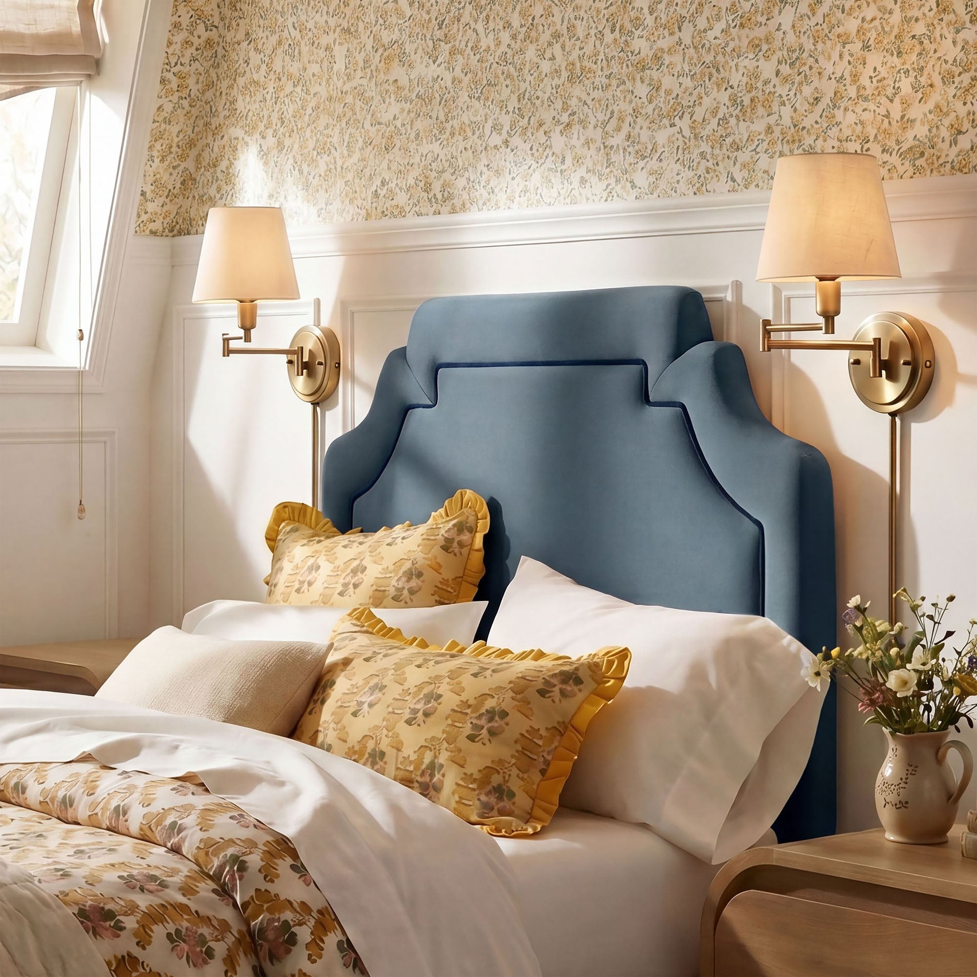 Magnolia Stain-Resistant Performance Velvet Twin Size Headboard