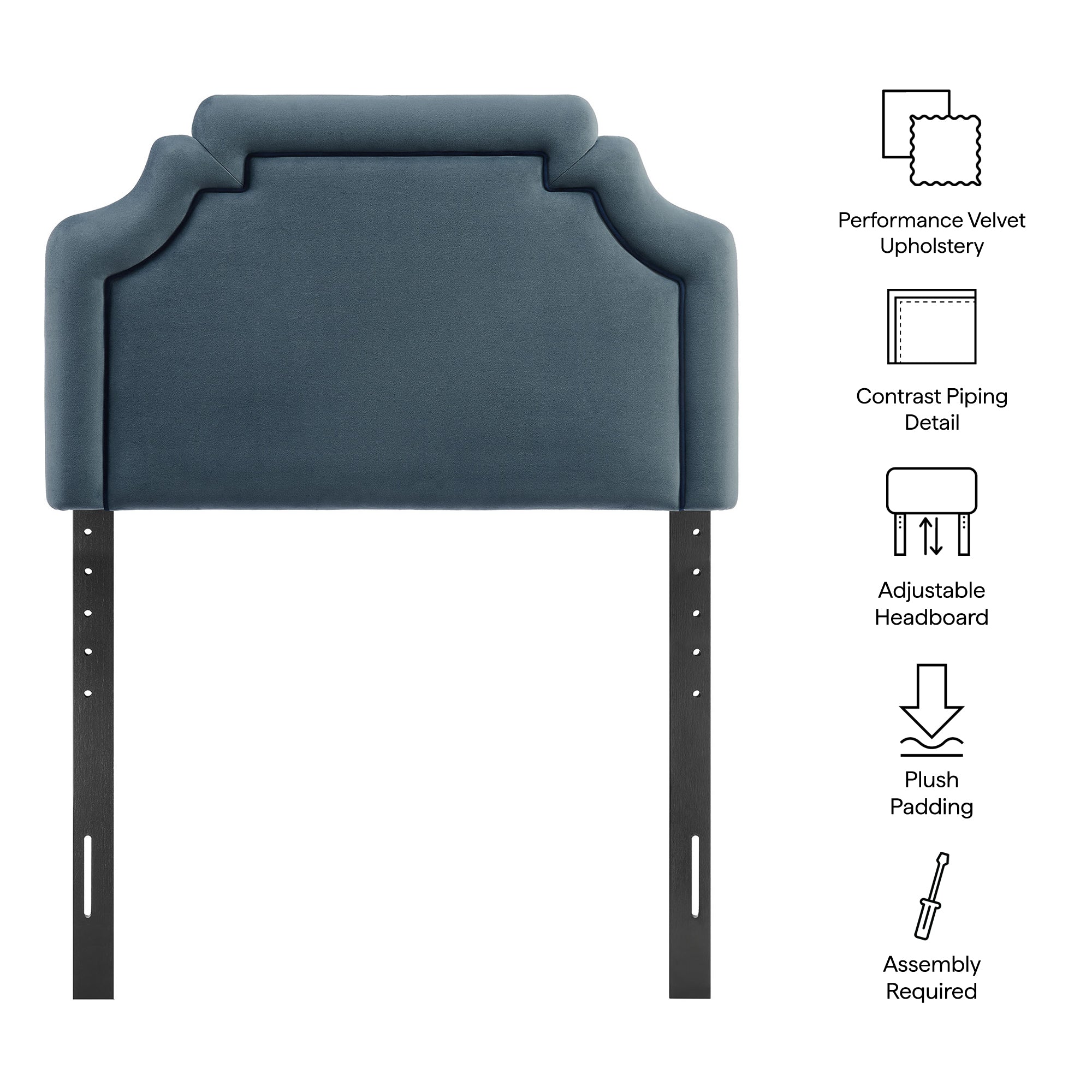 Magnolia Stain-Resistant Performance Velvet Twin Size Headboard