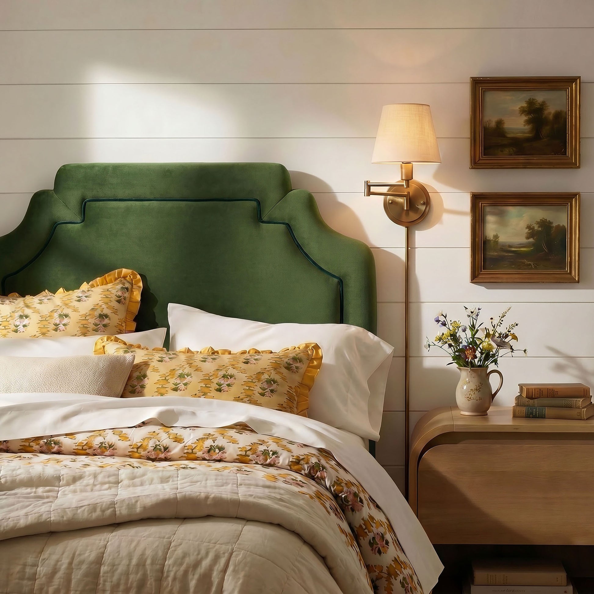Magnolia Stain-Resistant Performance Velvet Twin Size Headboard
