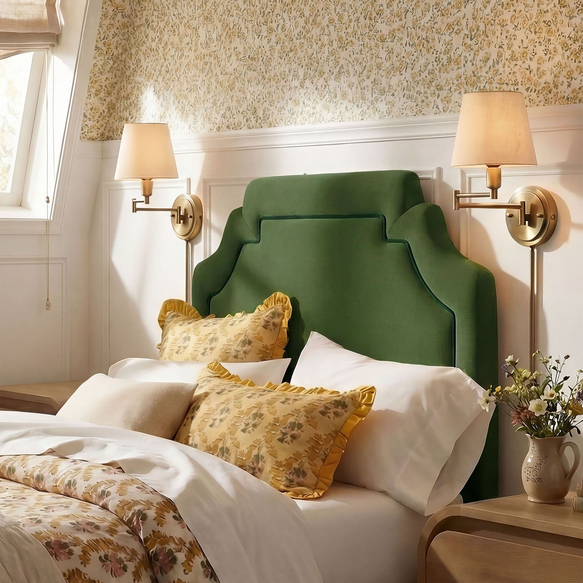 Magnolia Stain-Resistant Performance Velvet Twin Size Headboard
