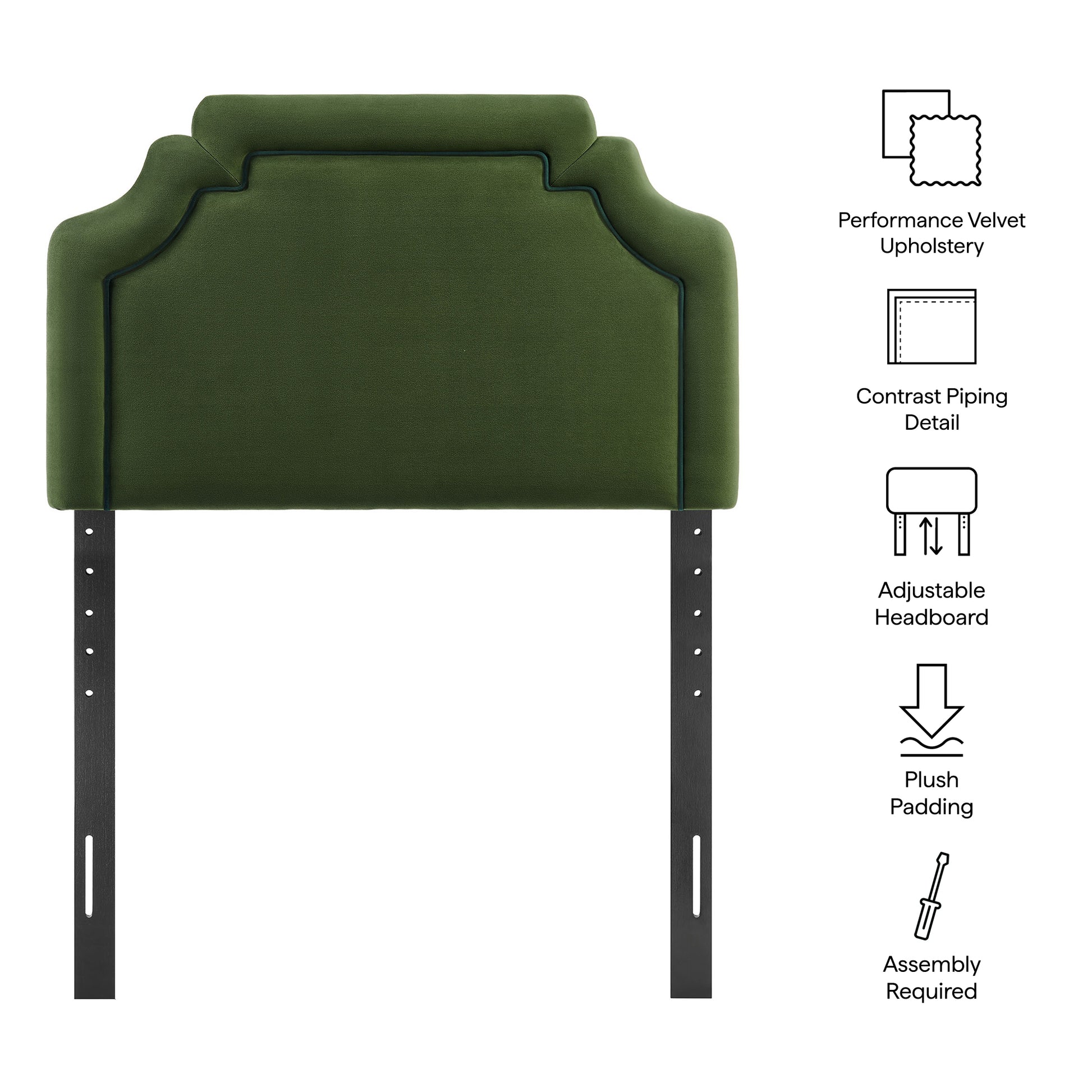 Magnolia Stain-Resistant Performance Velvet Twin Size Headboard