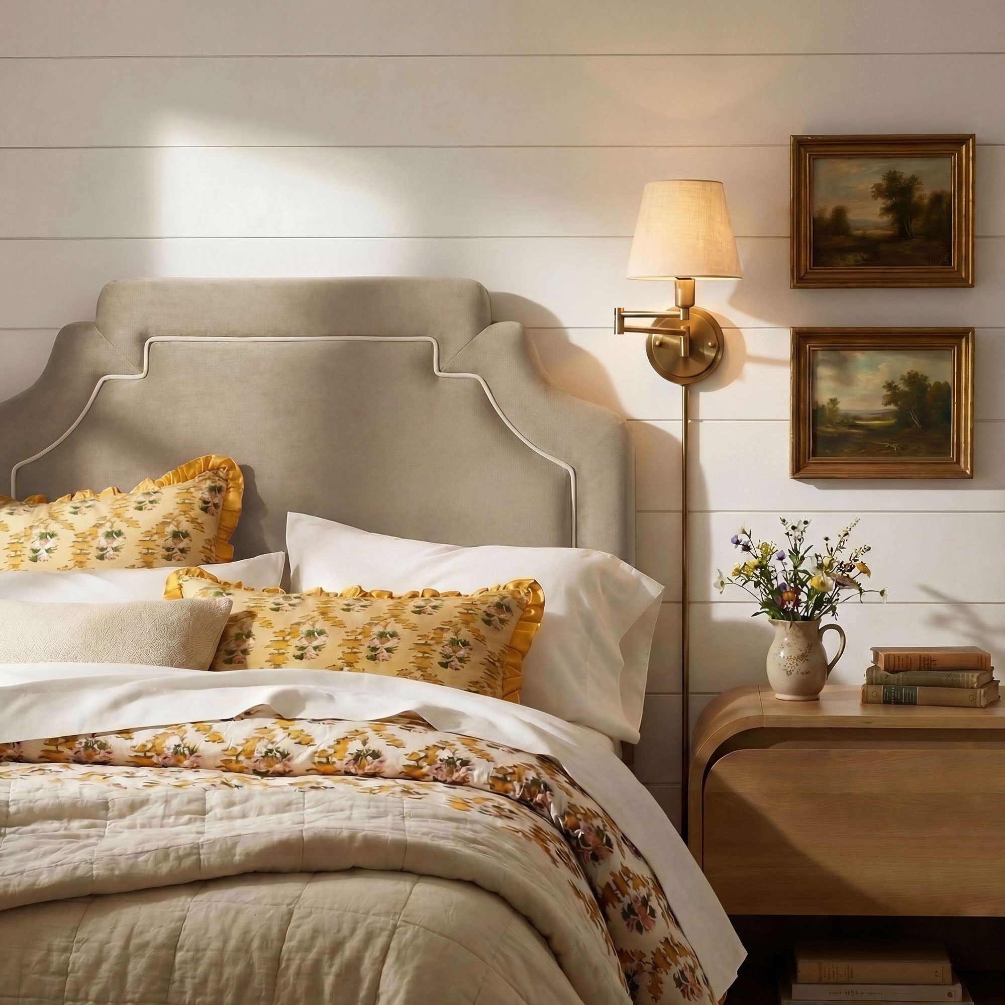 Magnolia Stain-Resistant Performance Velvet Twin Size Headboard