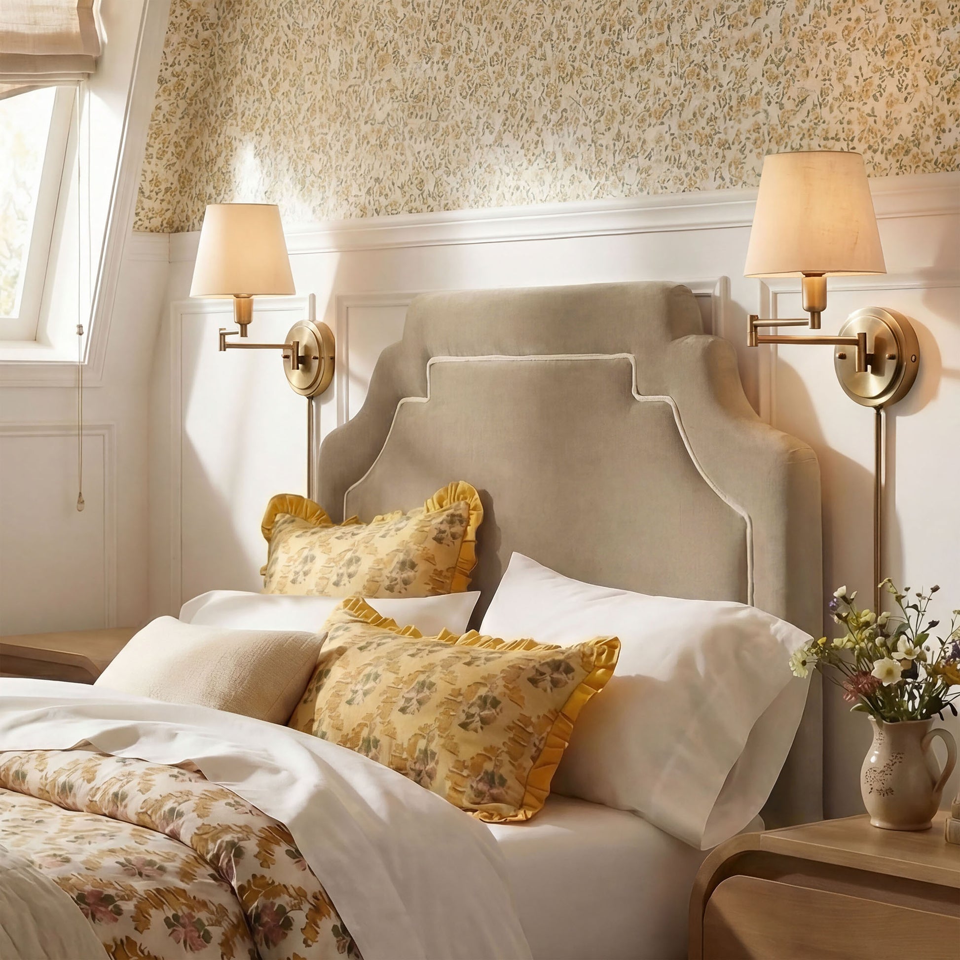Magnolia Stain-Resistant Performance Velvet Twin Size Headboard