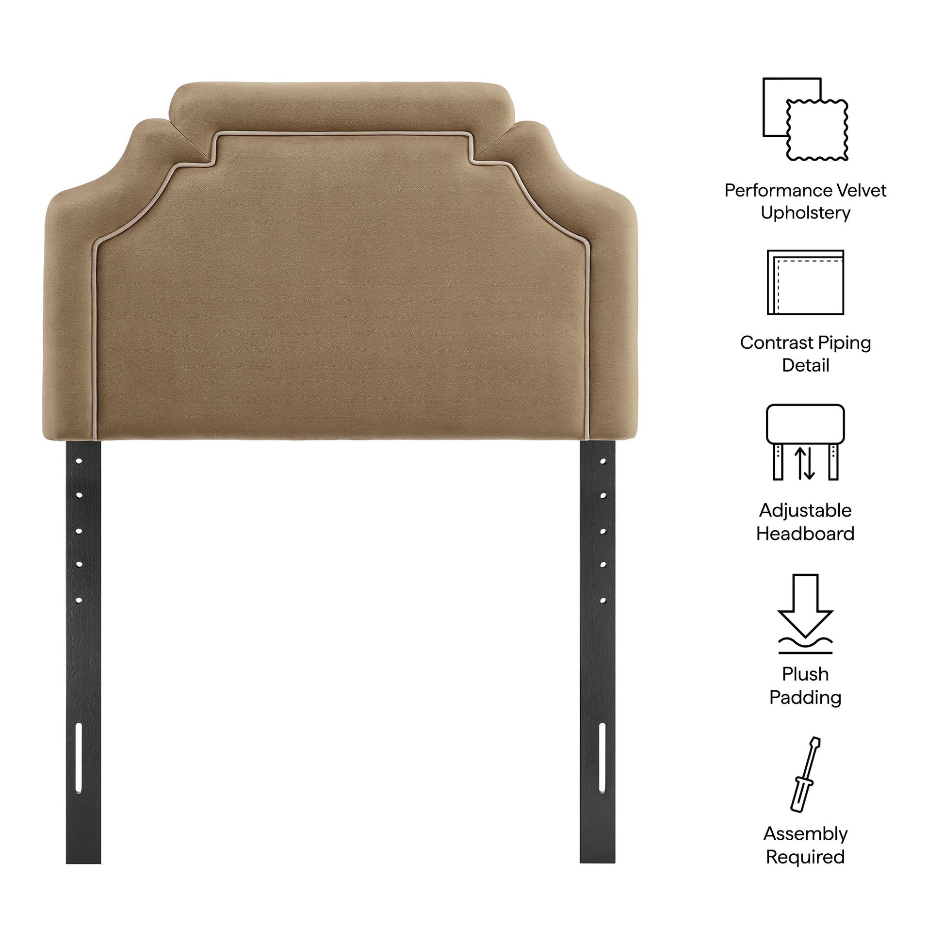 Magnolia Stain-Resistant Performance Velvet Twin Size Headboard