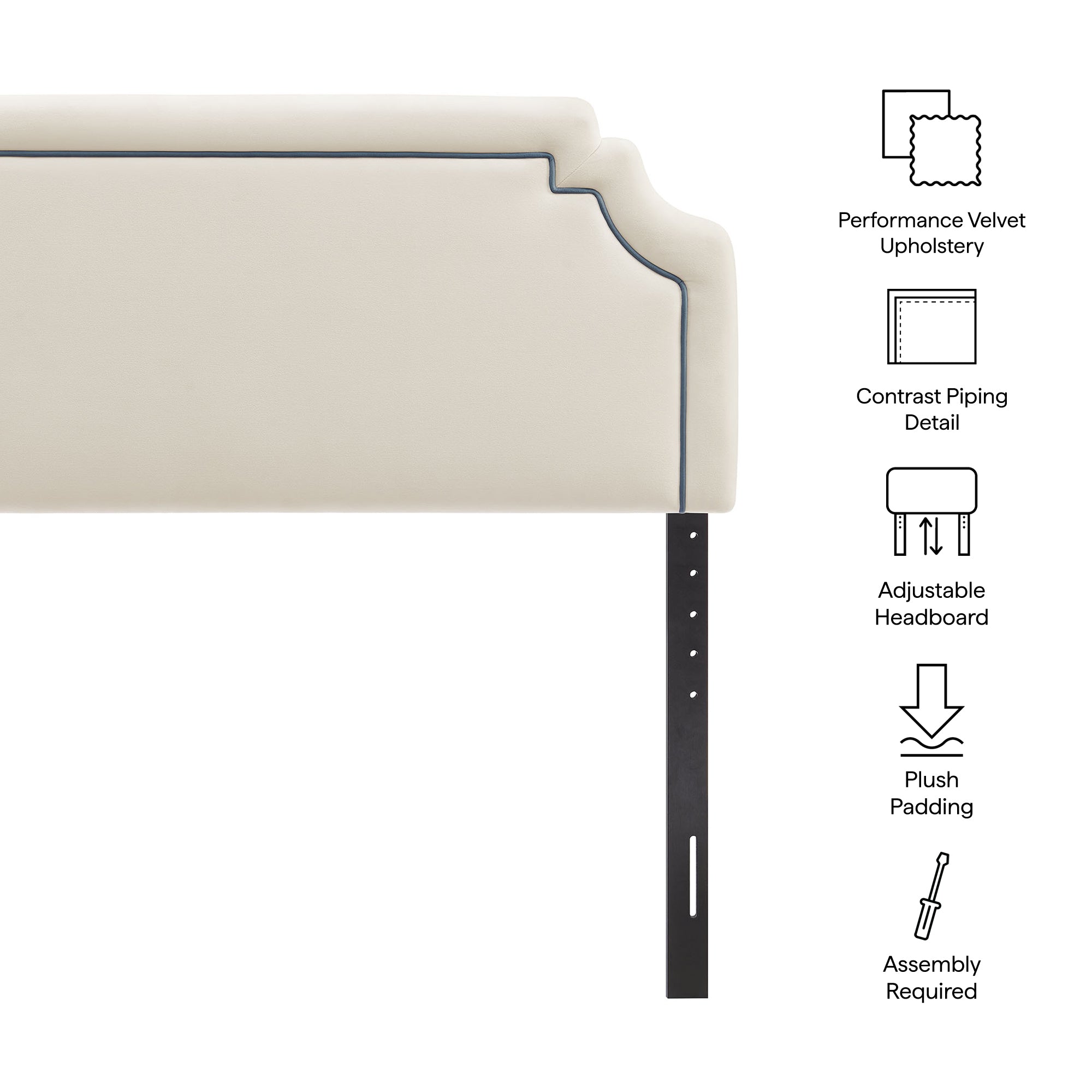 Magnolia Stain-Resistant Performance Velvet King Size Headboard