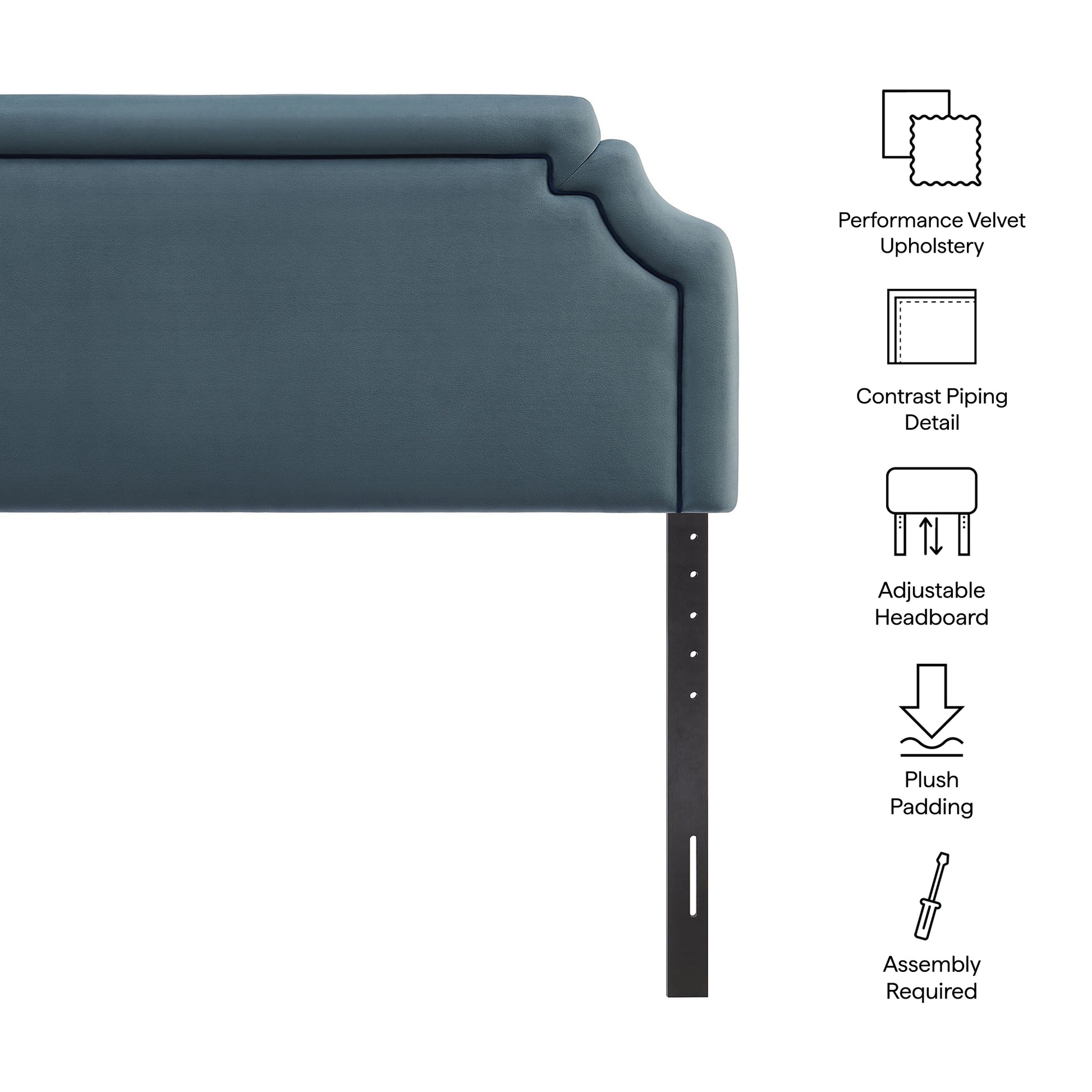 Magnolia Stain-Resistant Performance Velvet King Size Headboard