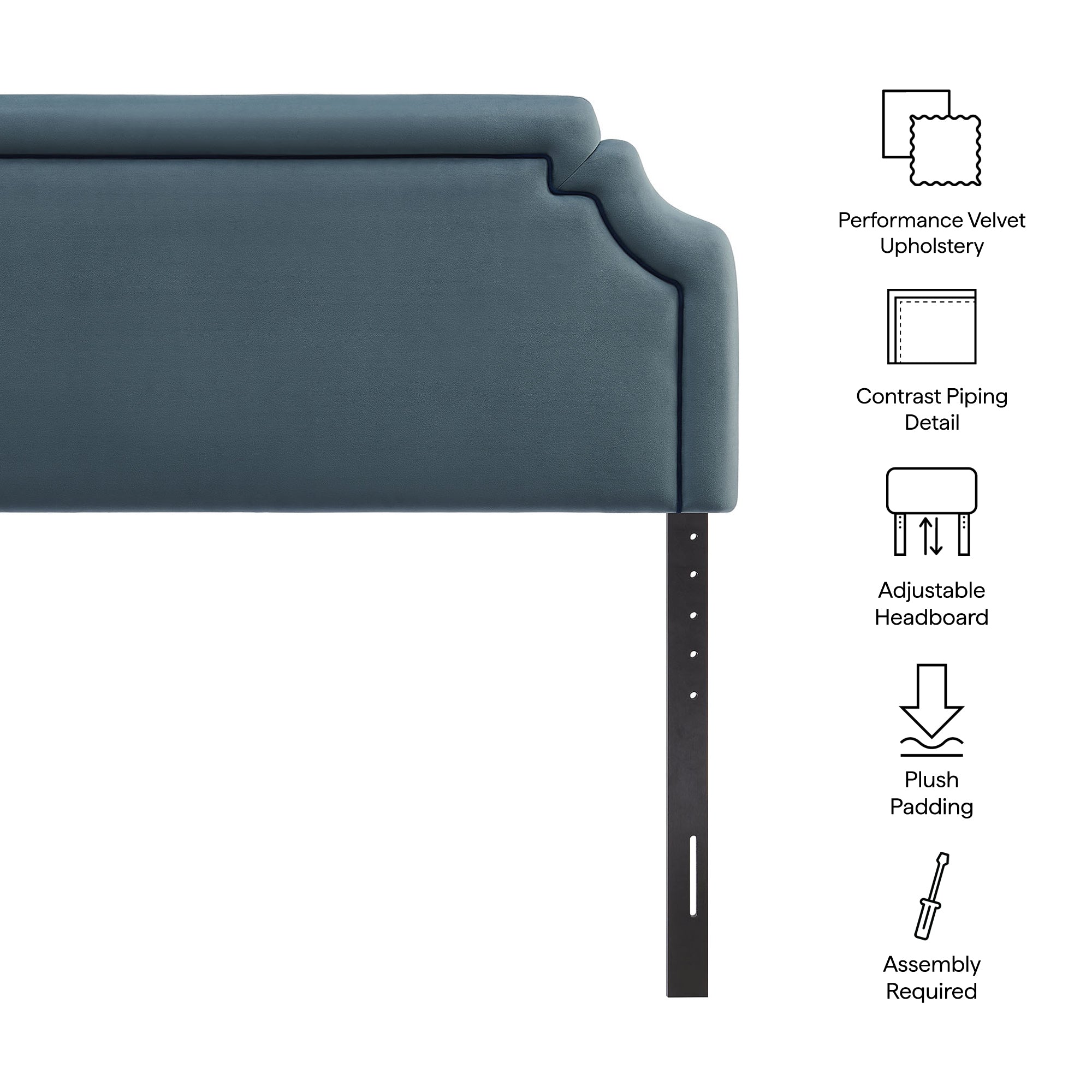 Magnolia Stain-Resistant Performance Velvet King Size Headboard