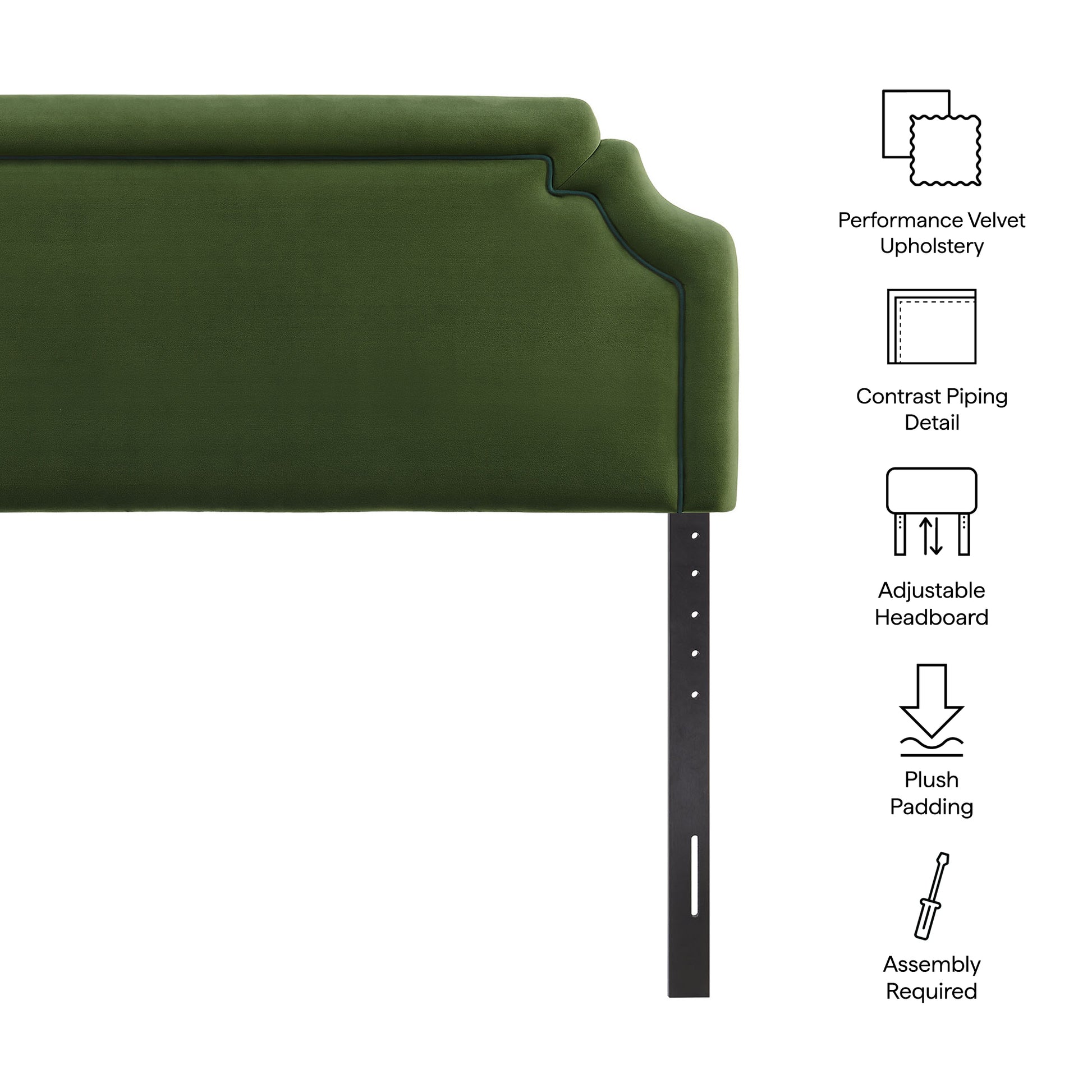 Magnolia Stain-Resistant Performance Velvet King Size Headboard