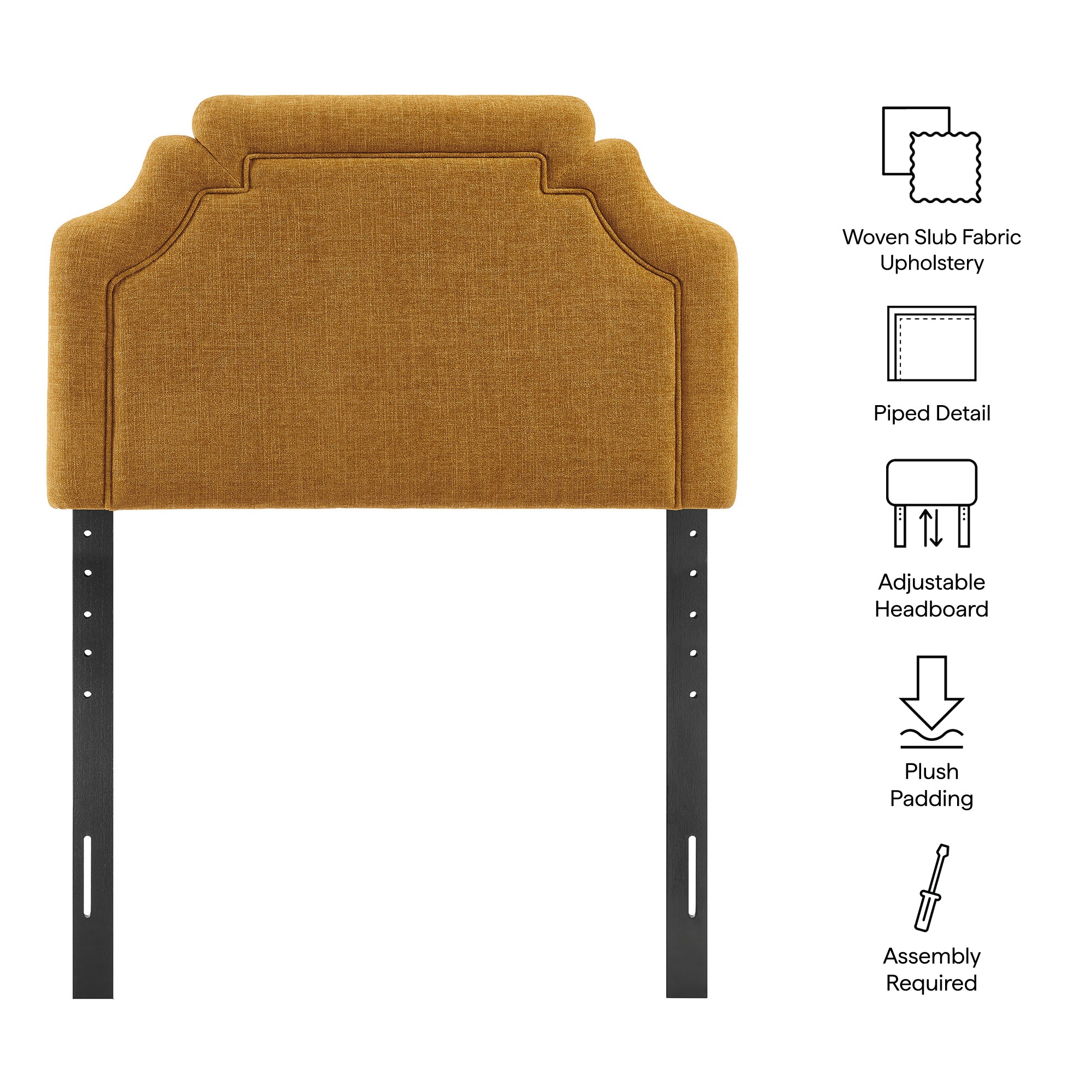 Magnolia Upholstered Fabric Twin Size Headboard