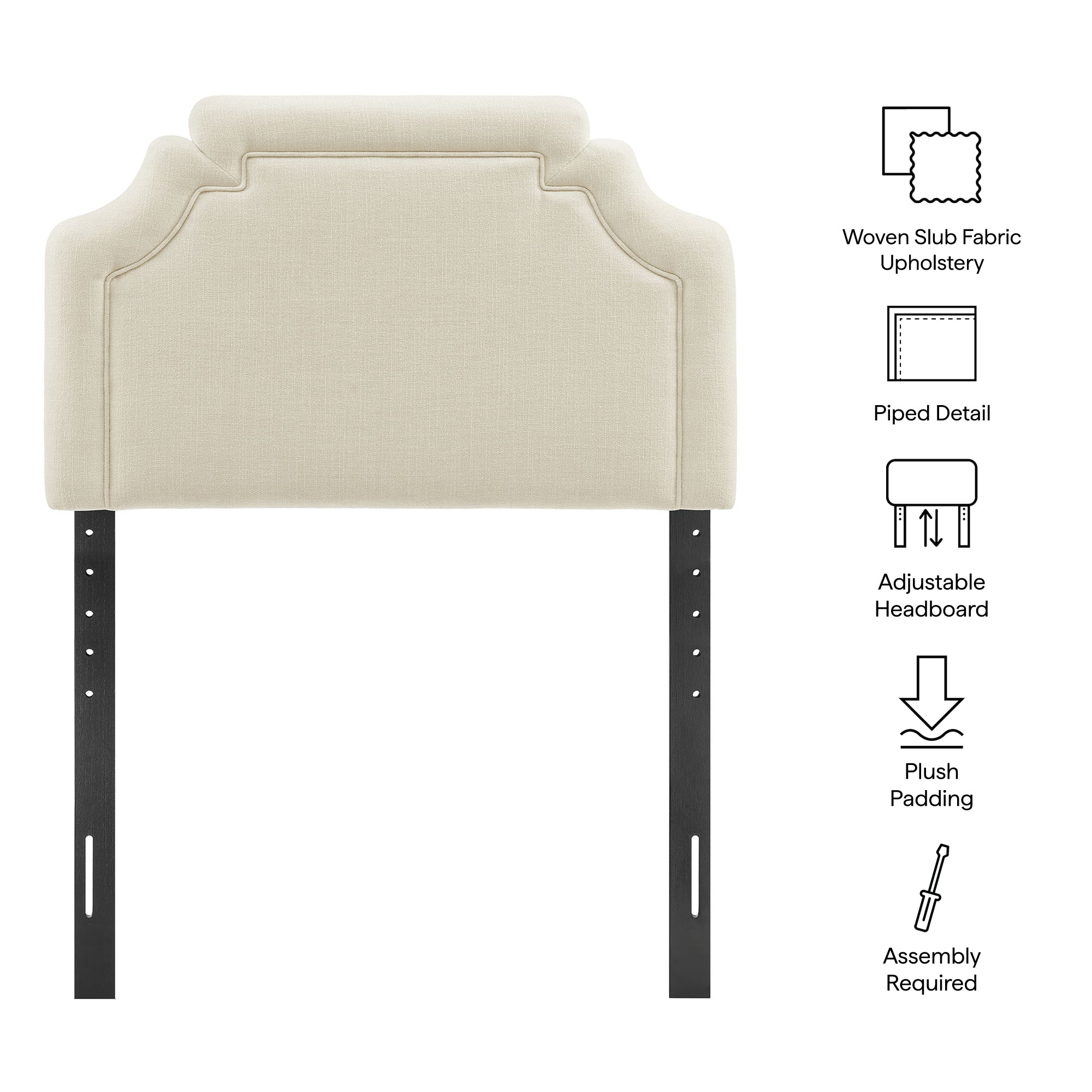 Magnolia Upholstered Fabric Twin Size Headboard