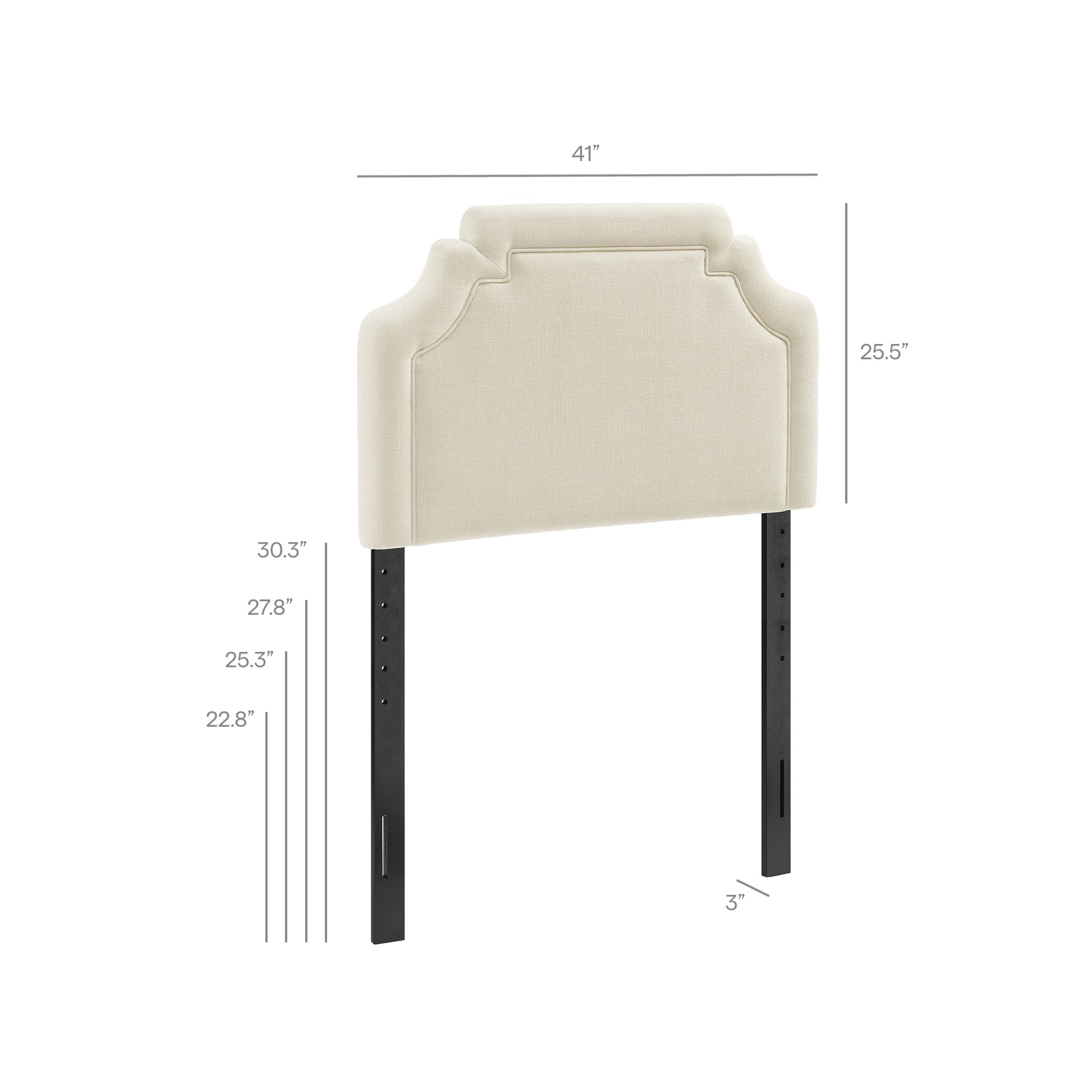 Magnolia Upholstered Fabric Twin Size Headboard