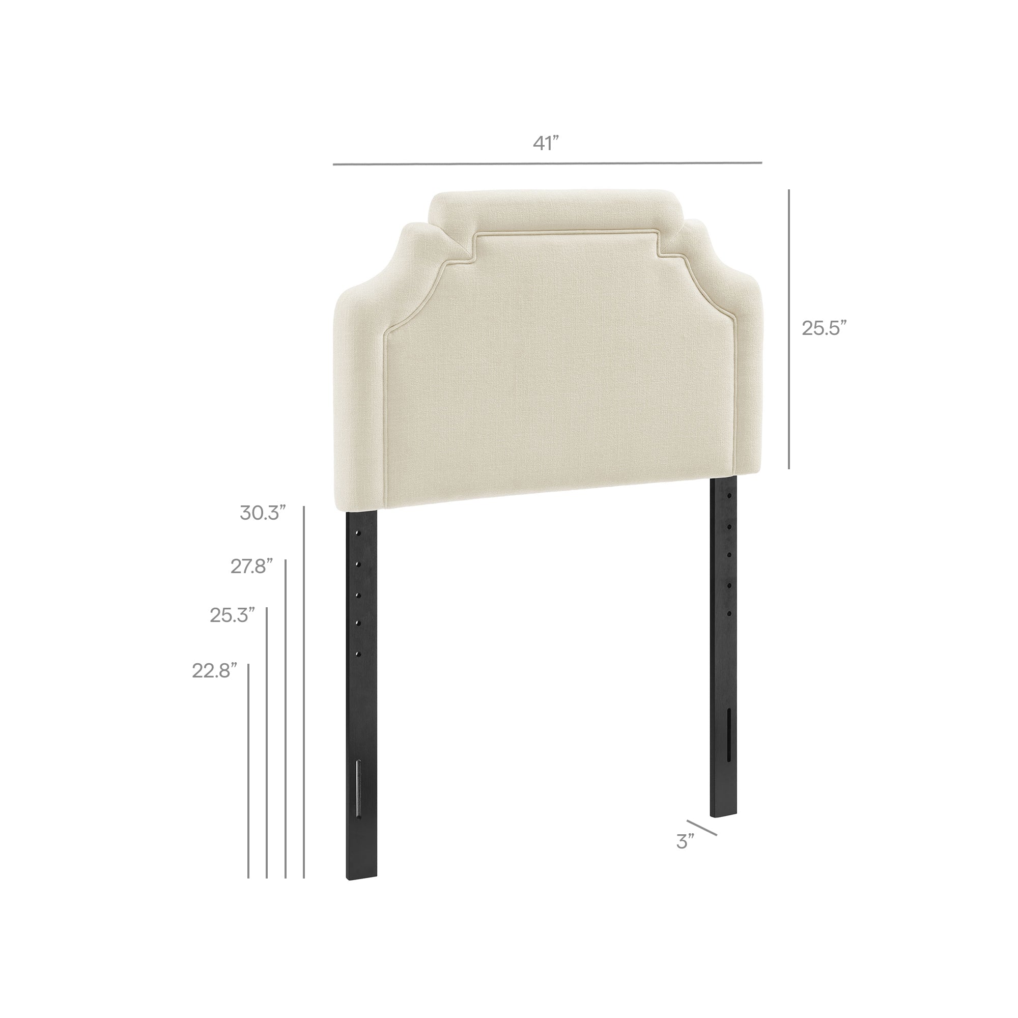 Magnolia Upholstered Fabric Twin Size Headboard