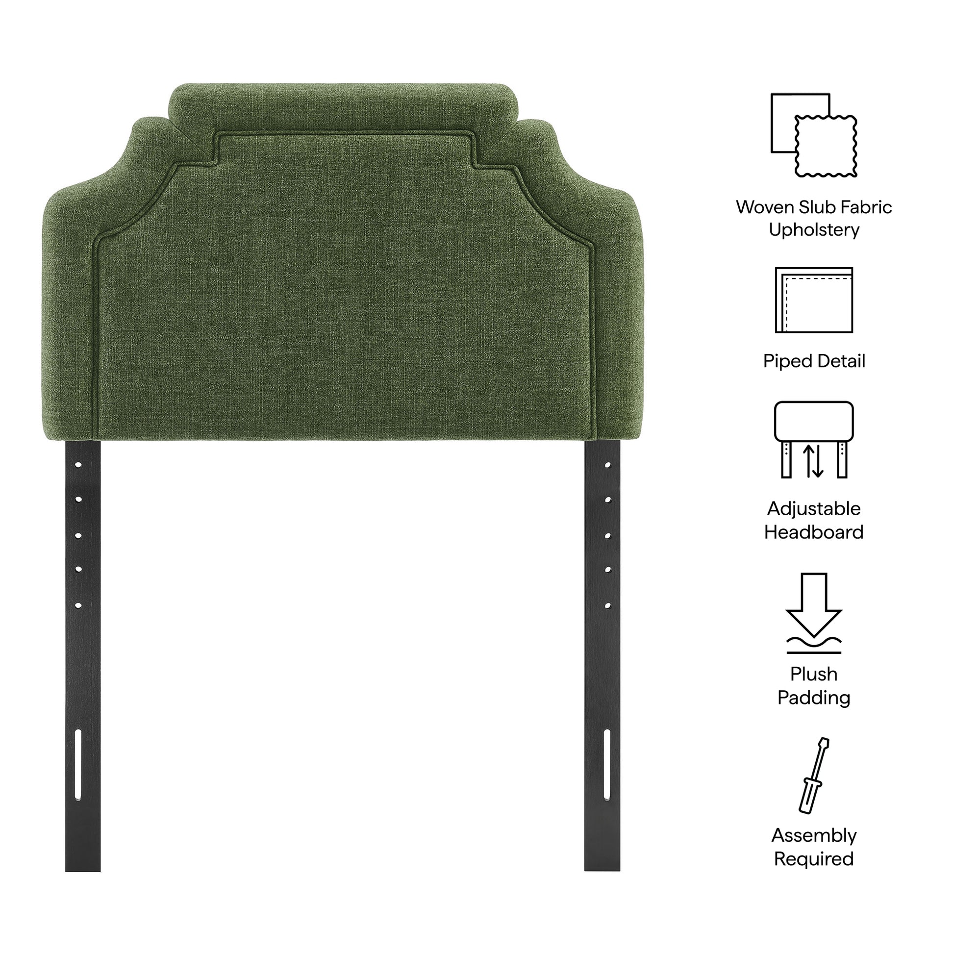 Magnolia Upholstered Fabric Twin Size Headboard