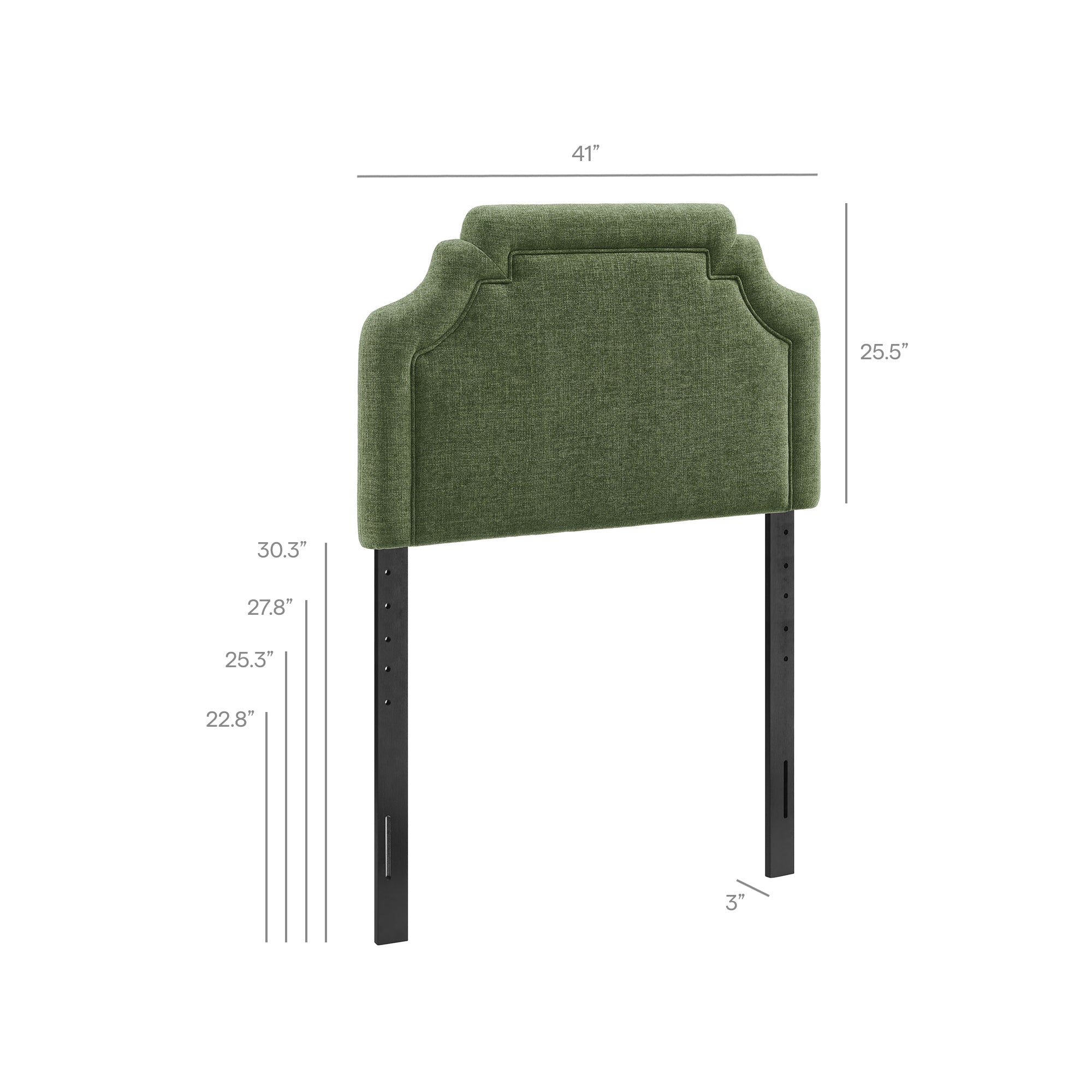 Magnolia Upholstered Fabric Twin Size Headboard