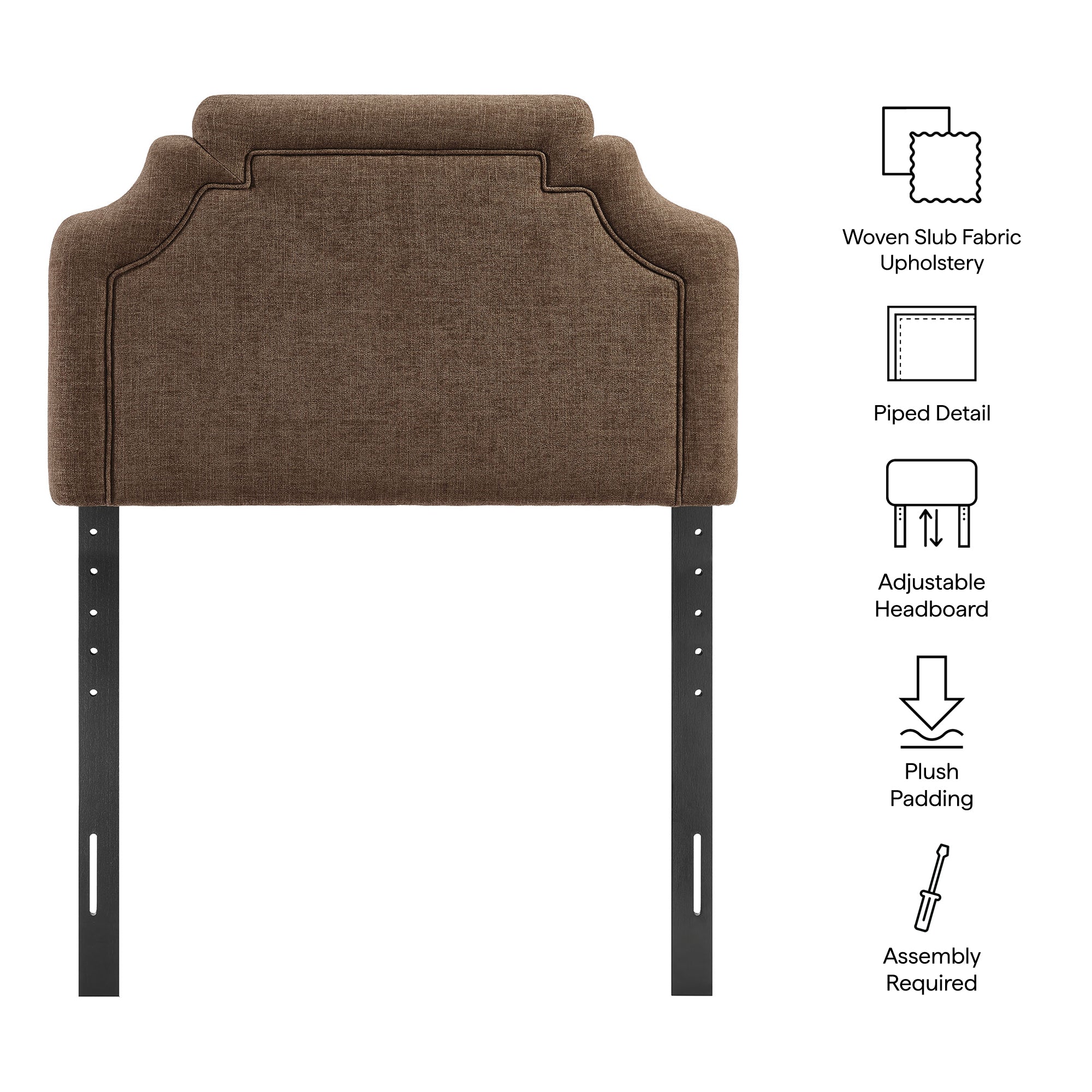 Magnolia Upholstered Fabric Twin Size Headboard