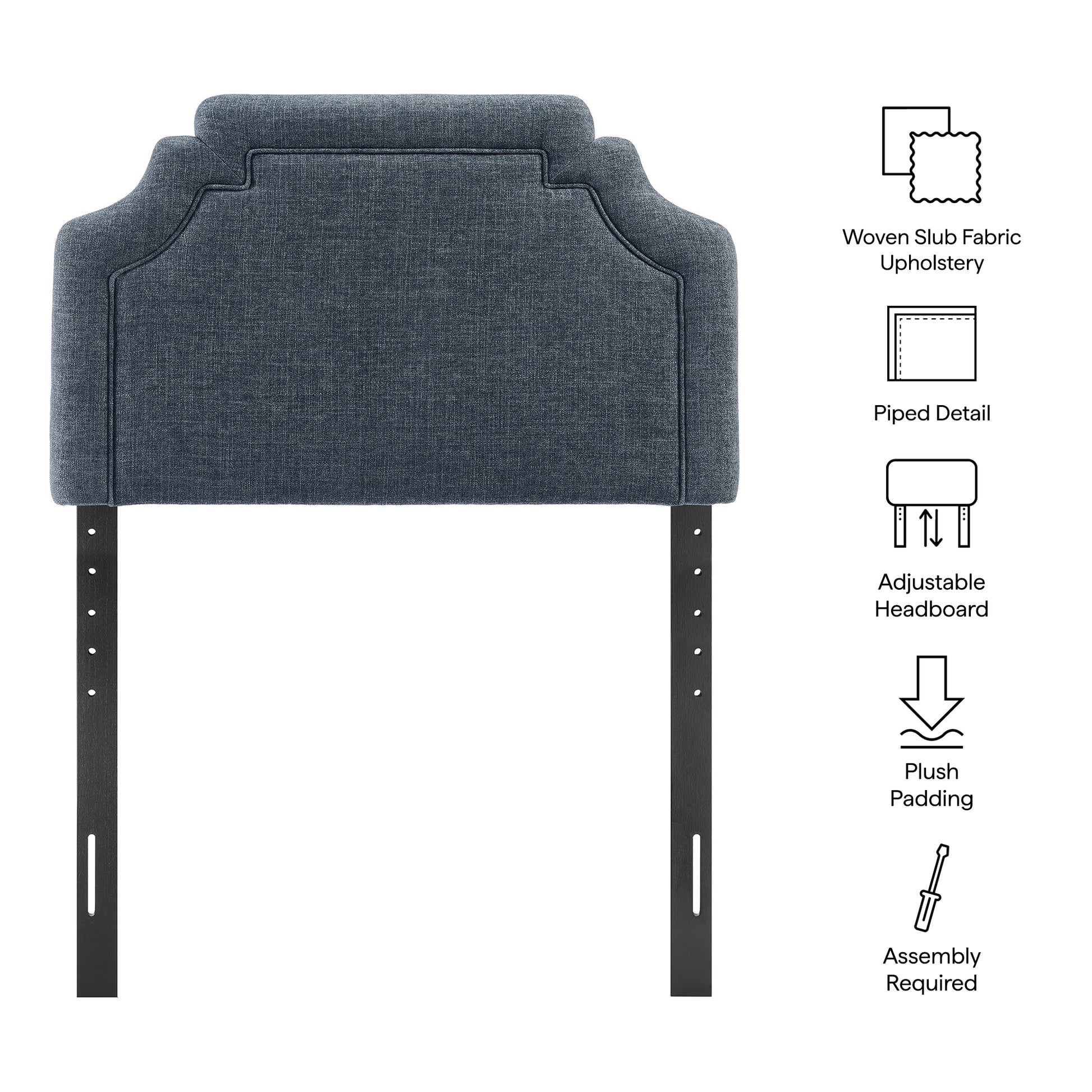 Magnolia Upholstered Fabric Twin Size Headboard
