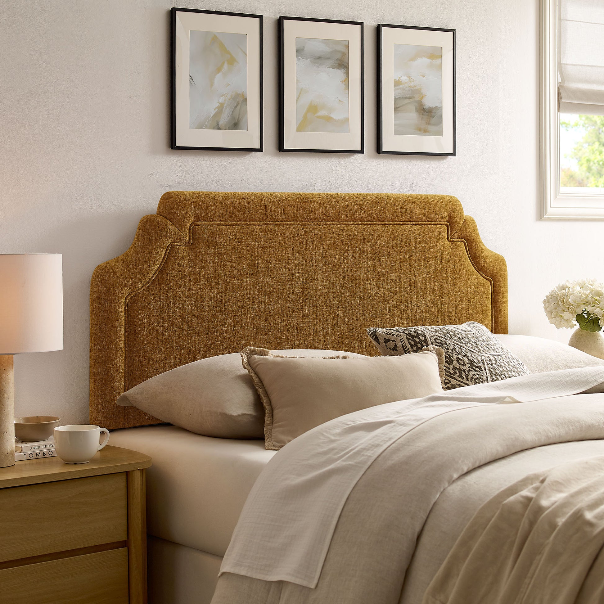 Magnolia Upholstered Fabric Full Size Headboard