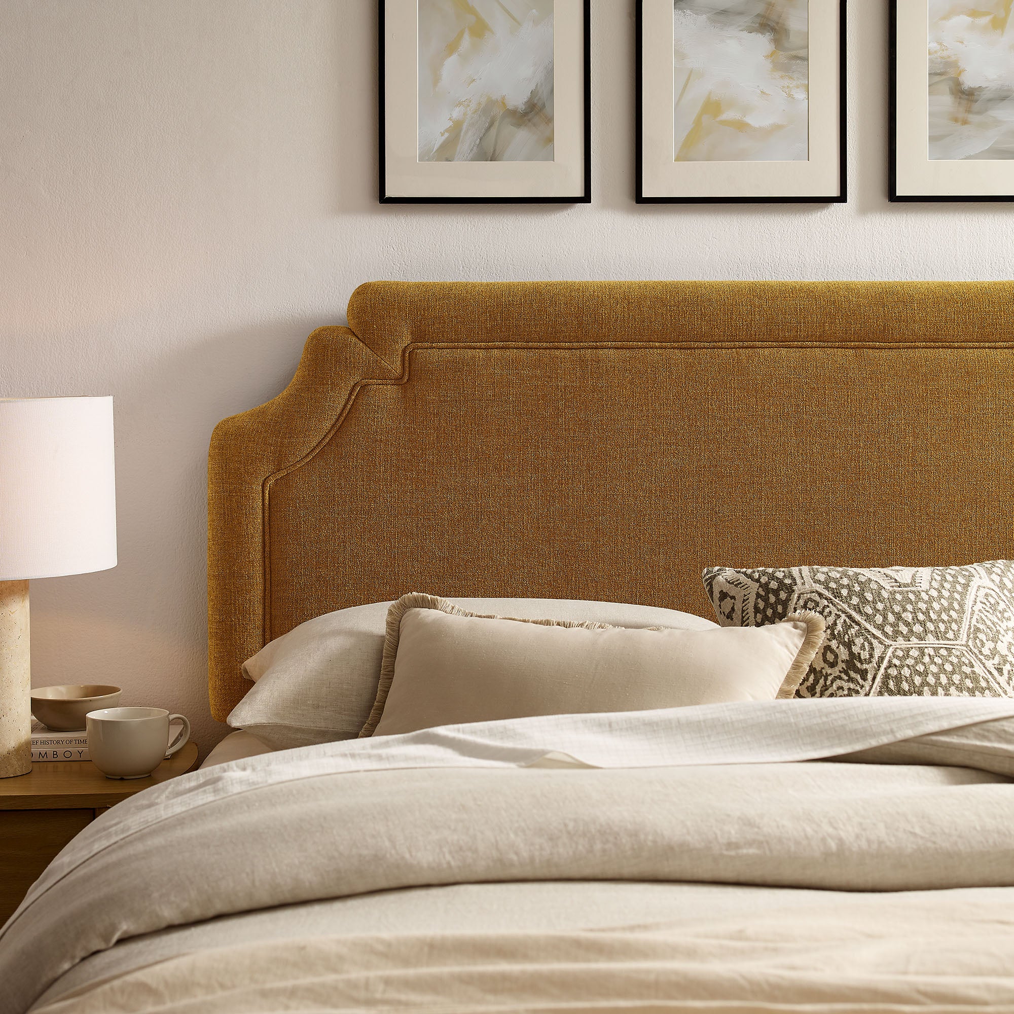 Magnolia Upholstered Fabric King Size Headboard