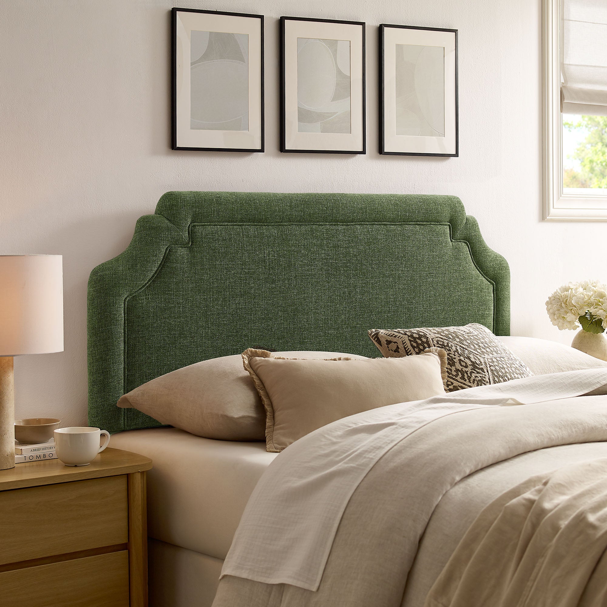Magnolia Upholstered Fabric King Size Headboard