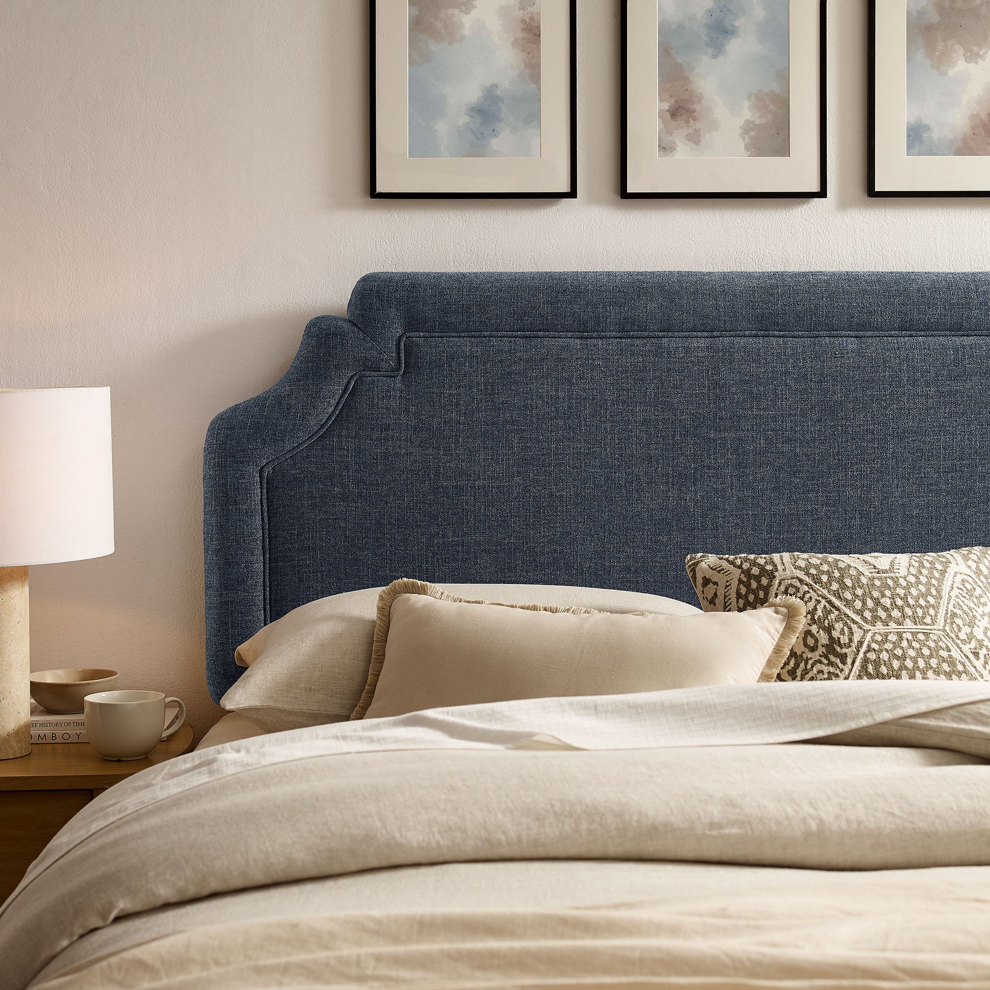 Magnolia Upholstered Fabric King Size Headboard