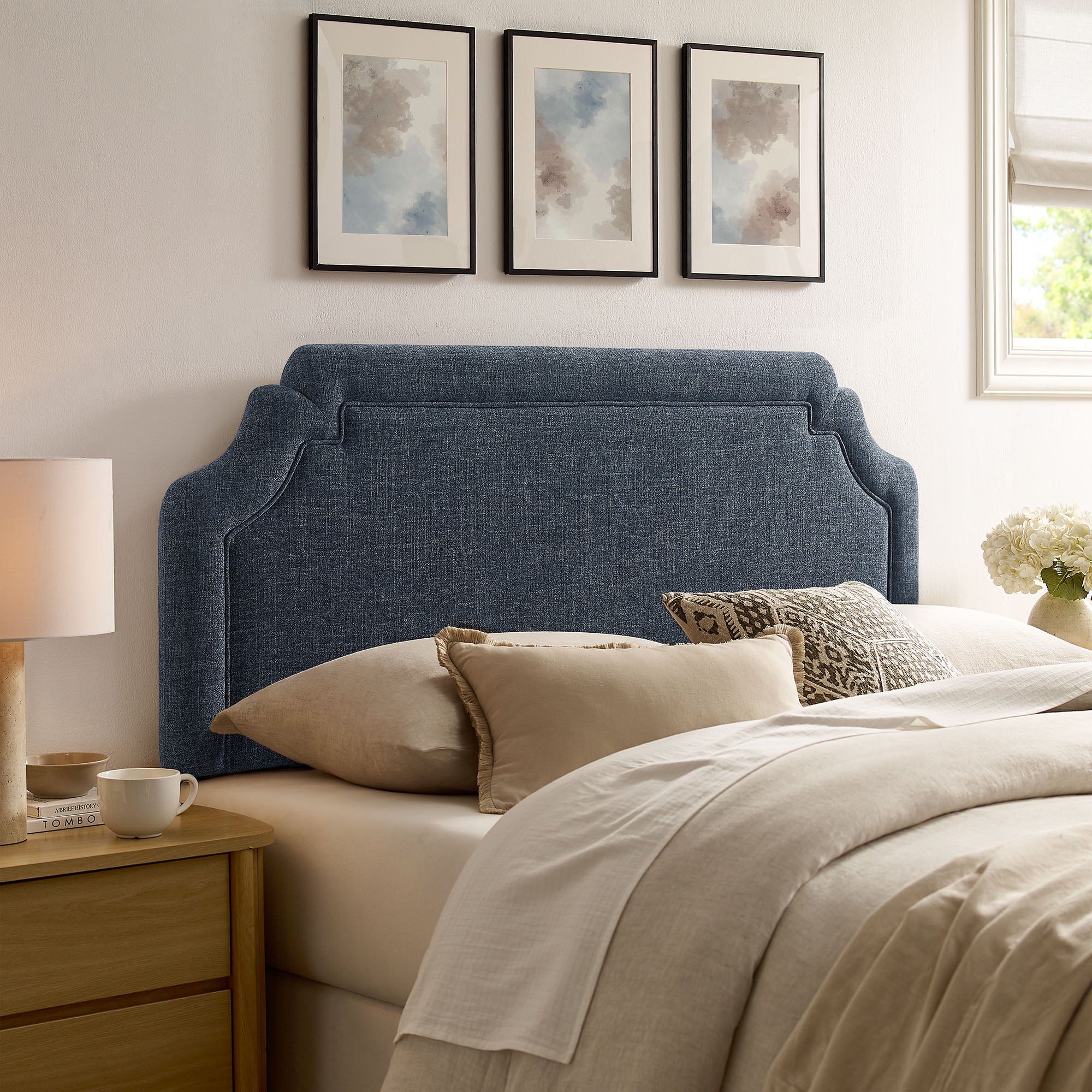 Magnolia Upholstered Fabric King Size Headboard