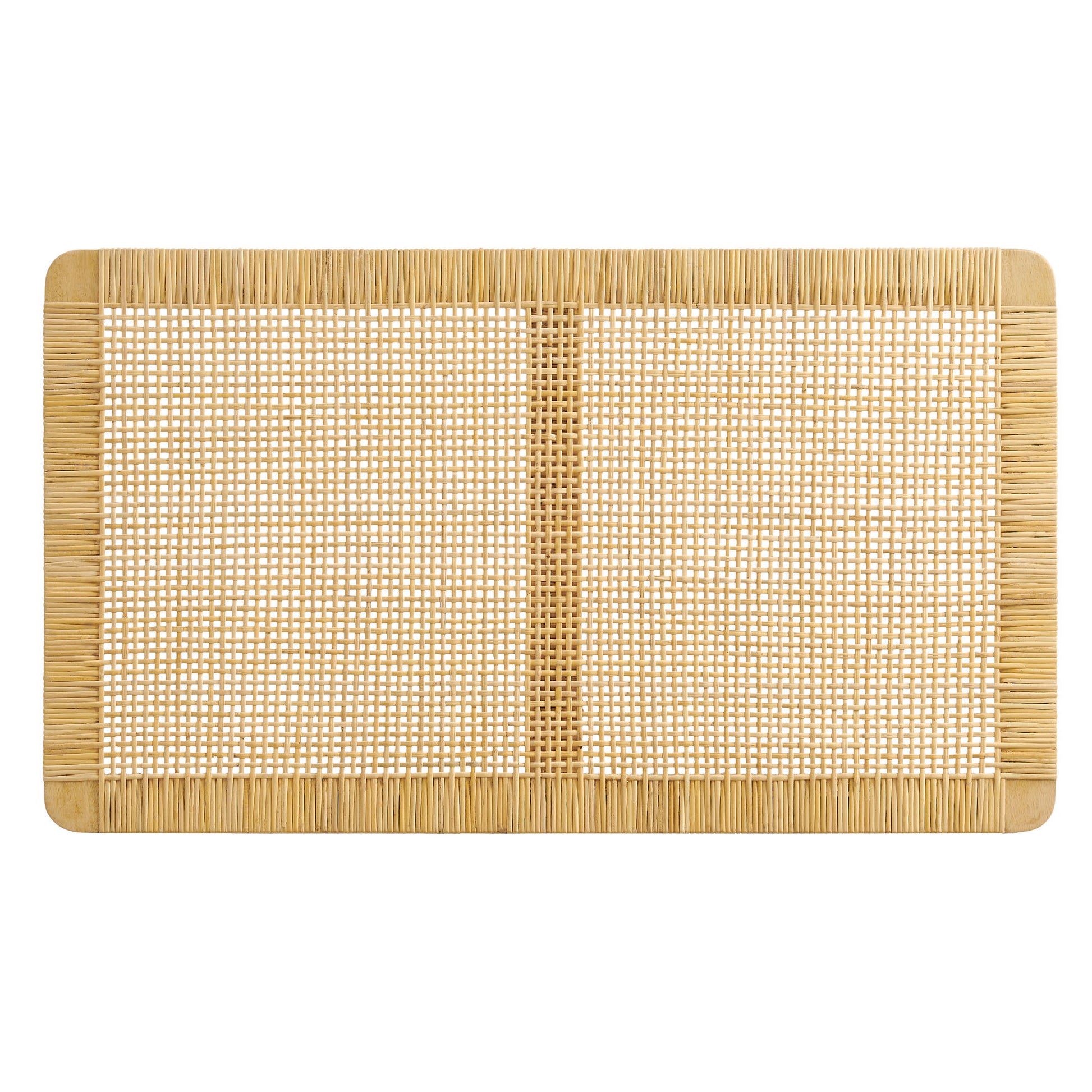 Sandy Wall Mounted Wood and Rattan Twin Size Headboard