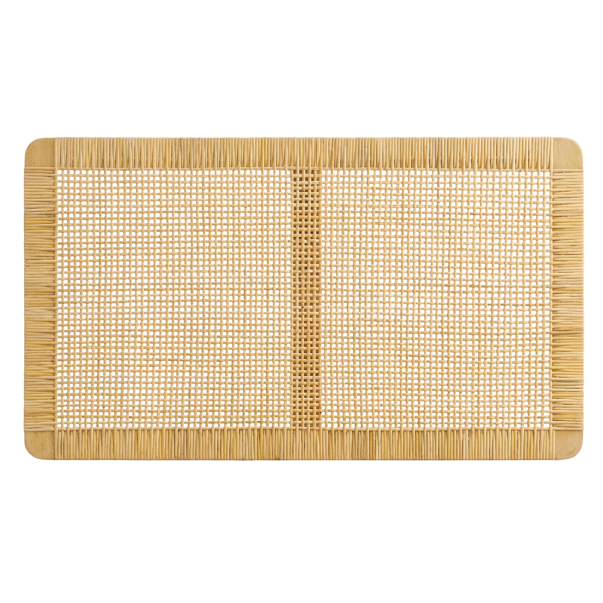 Sandy Wall Mounted Wood and Rattan Twin Size Headboard